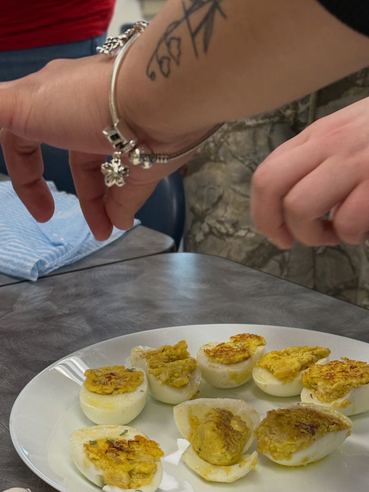Stuffed eggs were made in the @uwinnipeg #FoodHistory class today! We delivered a few eggs to staff in the President&rsquo;s office and to History department faculty, explaining that the point of this sixteenth century recipe was to demonstrate one&r