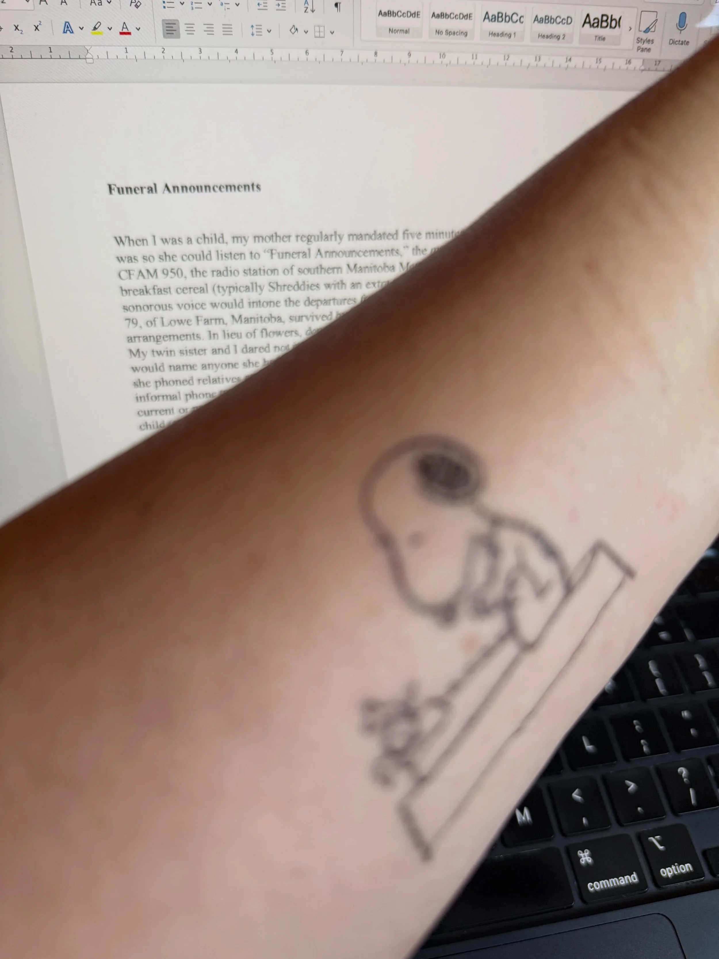 Inspirational temporary tattoo for the food memoir writing retreat. Should I make it permanent? (the tattoo, not the retreat lol)