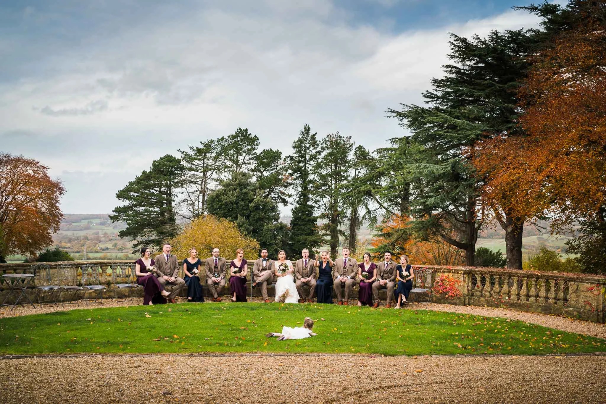 Somerset Wedding Photographer, Coombe Lodge Wedding Photography, Bridal Party in Autumn