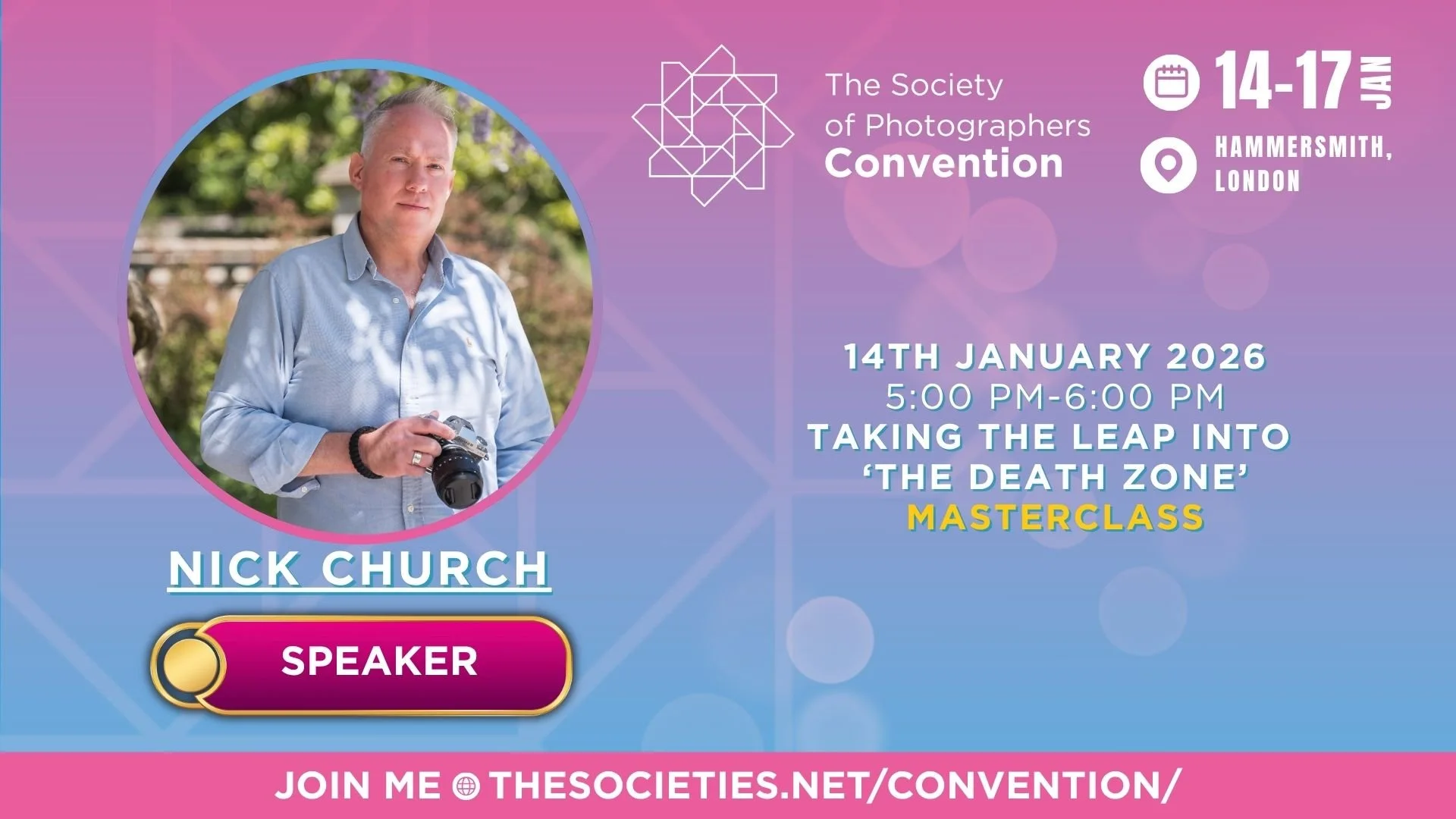 Nick Church Speaking at The Society of Photographers 2026 Convention