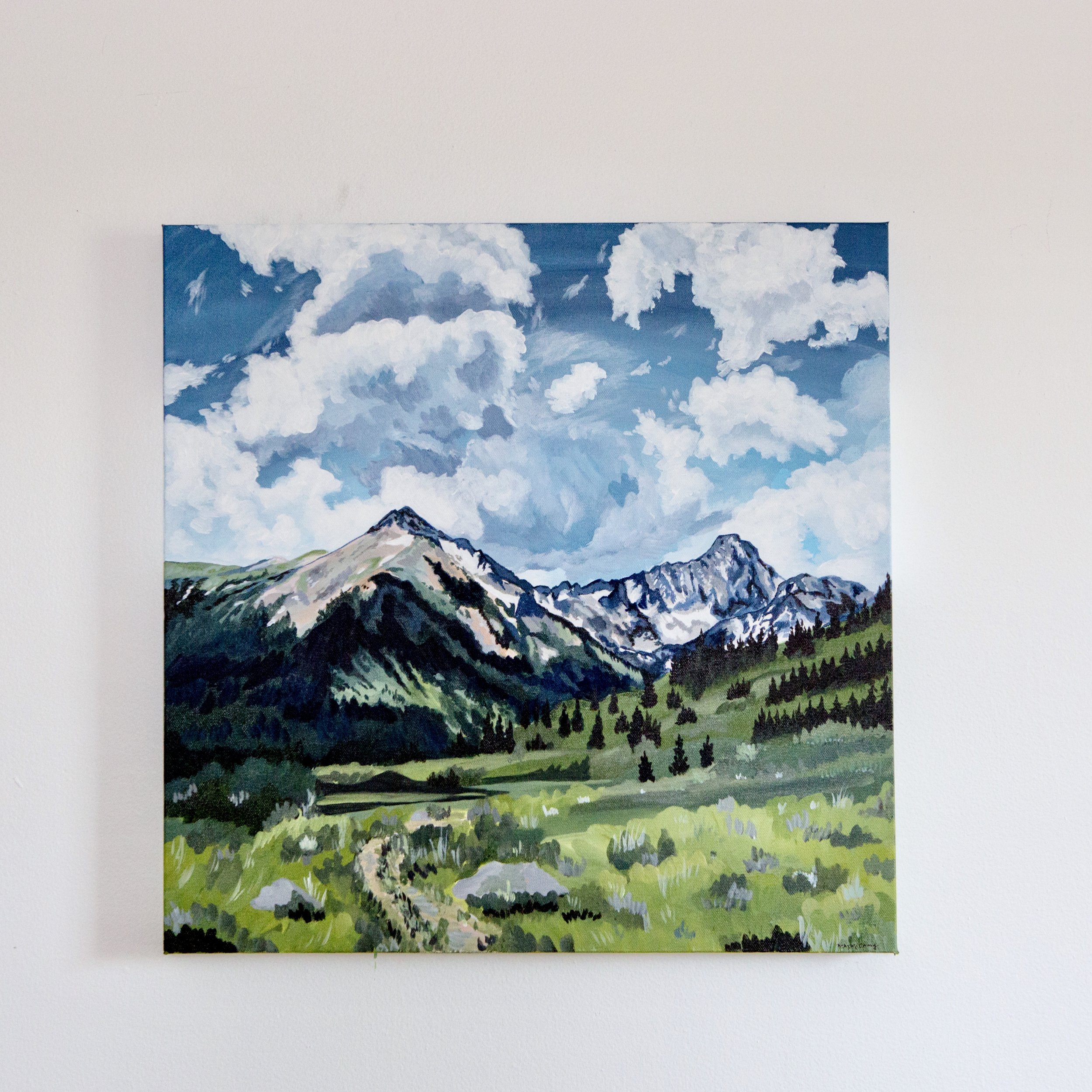 Fortitude reference Capitol Peak, Colorado, 20x20, acrylic on canvas, purchase here