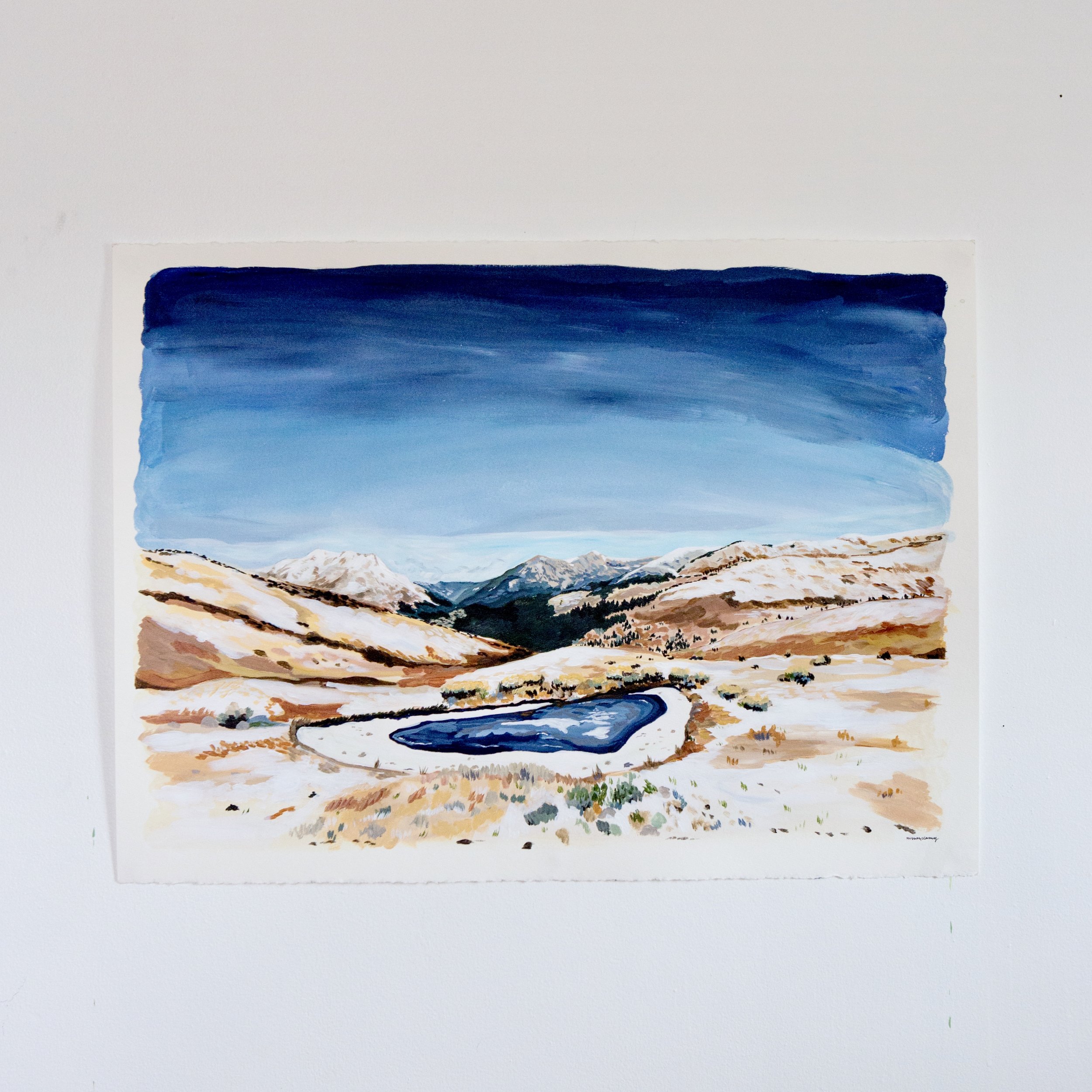 Understanding reference Independence Pass, Colorado, 22x30, acrylic on paper, SOLD