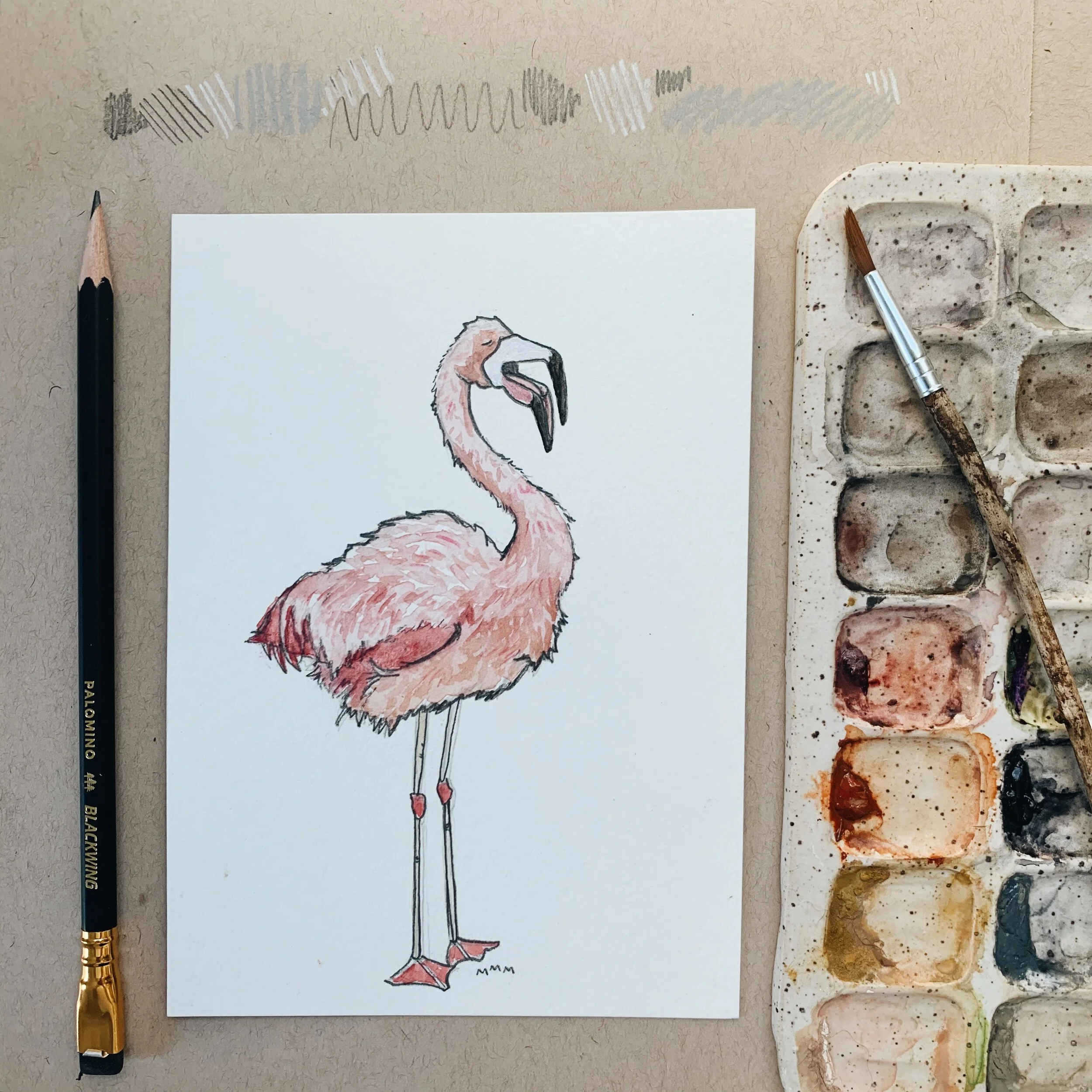 Yawning Flamingo Study 1