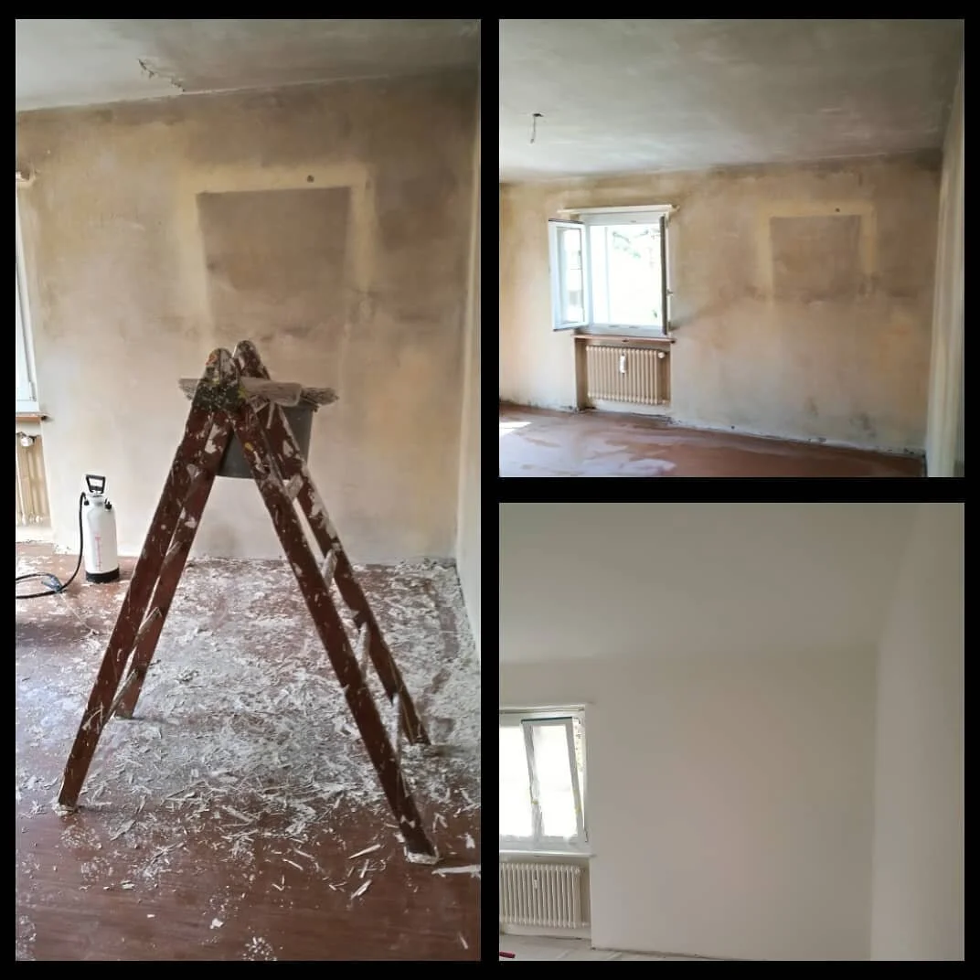 Wohnungsrenovation Suhr
#tapetenentfernen#leimfarbe#waschen#abriebneu#streichen#