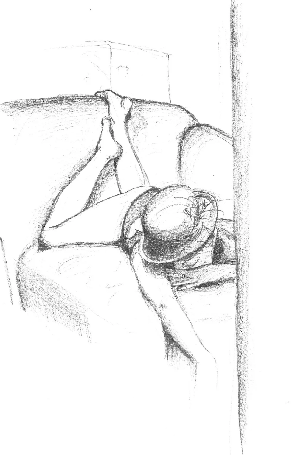 Figure drawing in pencil. From Grotesque Burlesque drawing session, Spring 2018