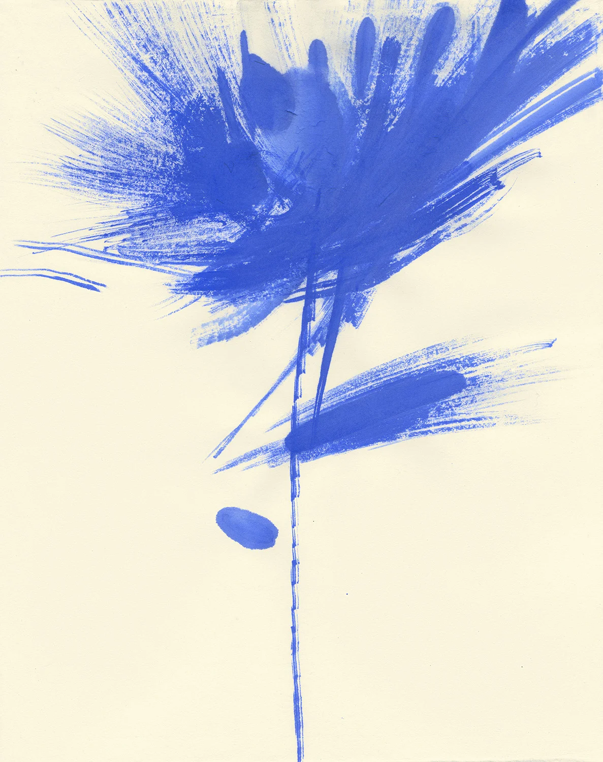 Blue Flower IXPigment on paper
