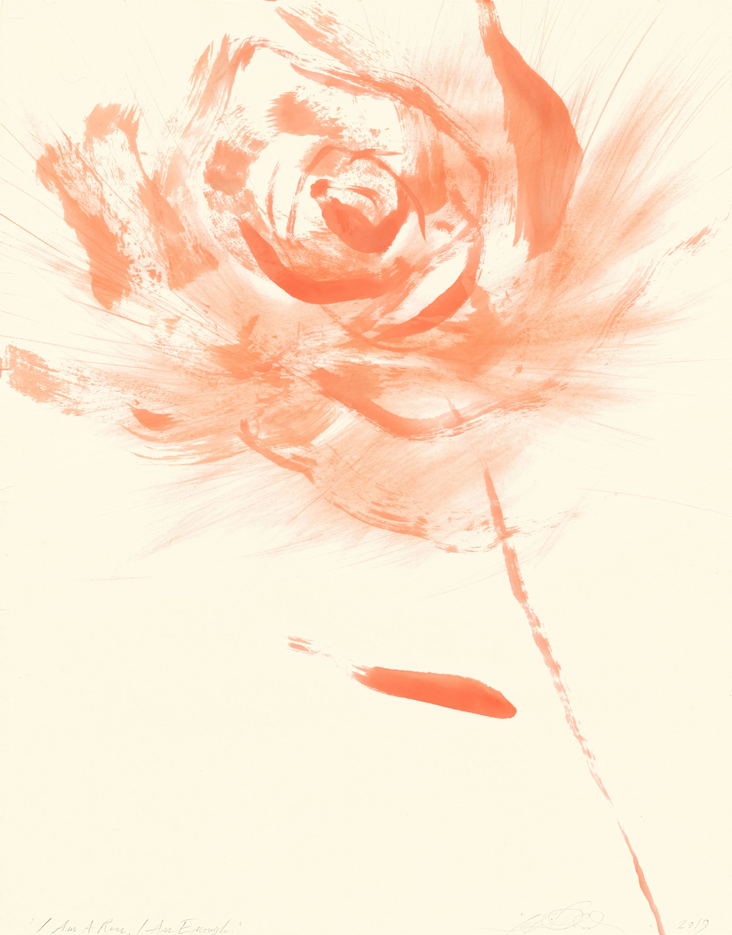 I am a Rose, I am EnoughAcrylic and colored pencil on paper