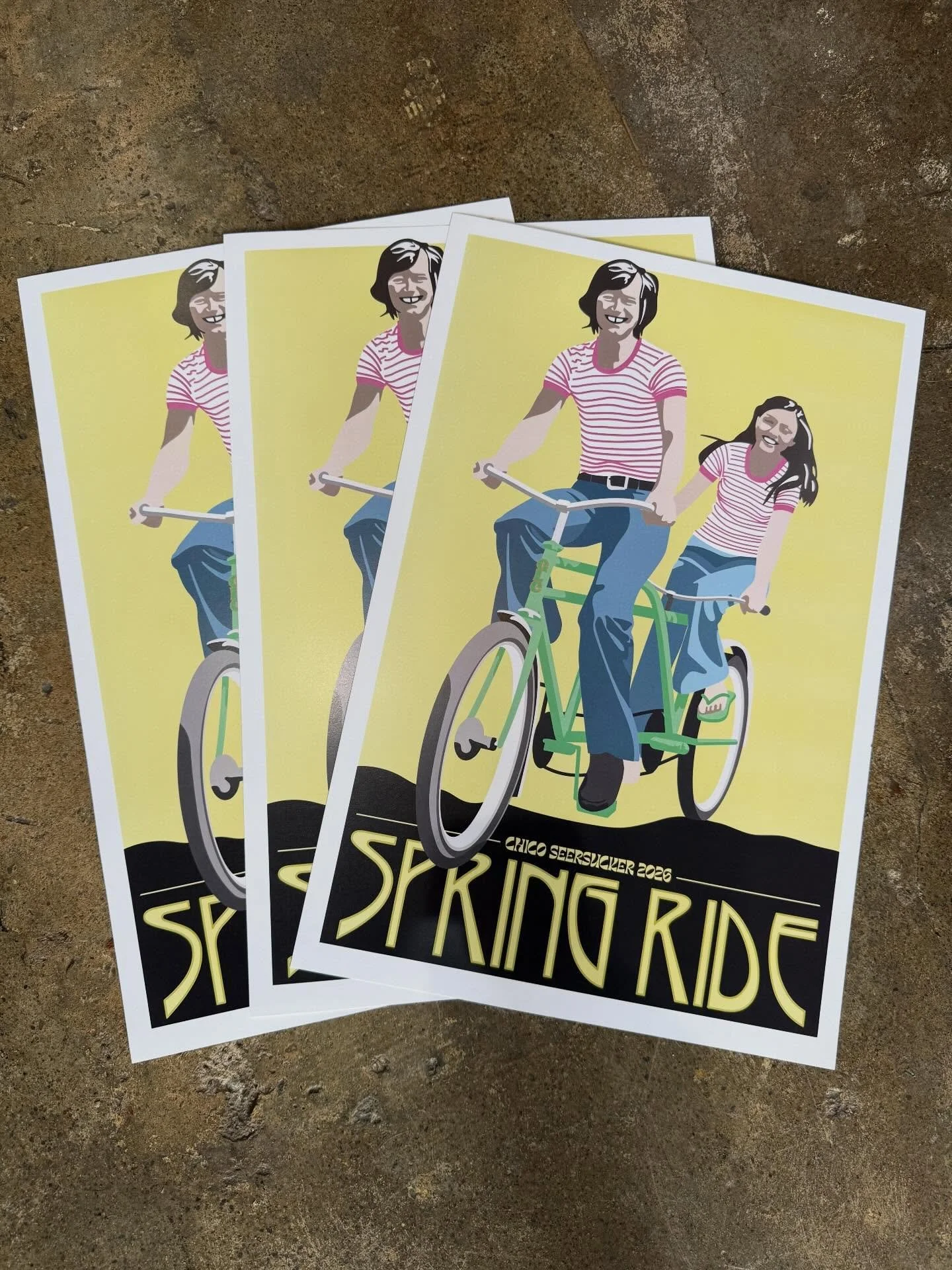 Chico Spring Ride 2026 posters are in! Always a huge THANK YOU to @jakeearly for keeping our artwork fresh. As always, these posters are free to the Chico Spring Ride attendees. The weather is looking like it is going to be beautiful this Sunday. Rid