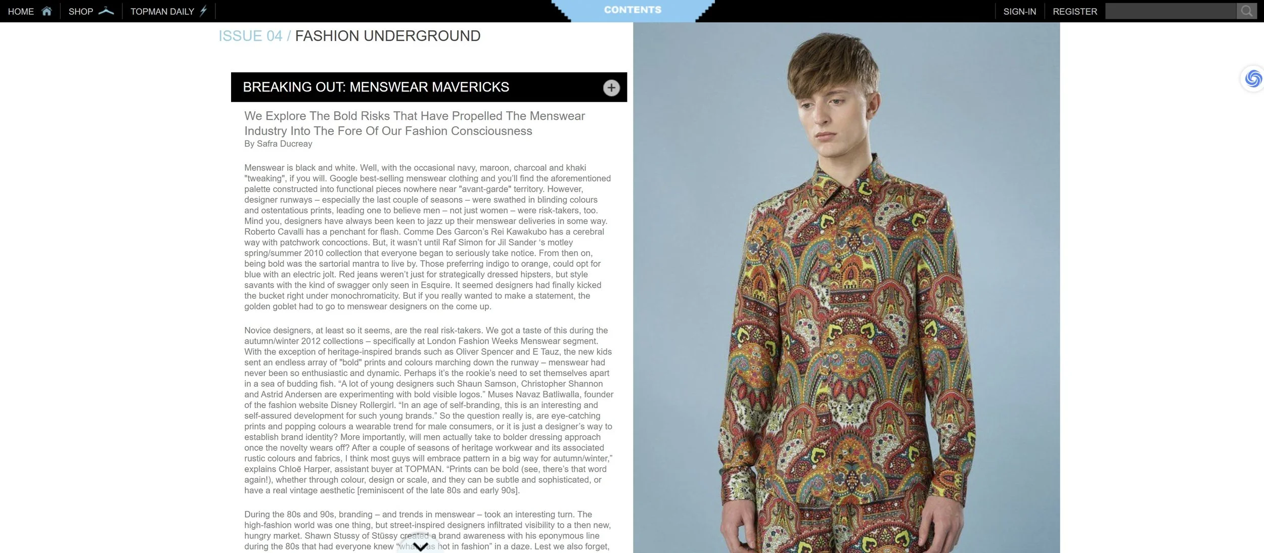 Topman magazine fashion feature image