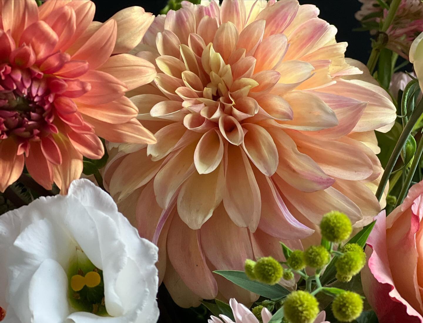 Loving the start of this week with a series of darling dahlia centerpieces for a luncheon.  These flowers, these colors - it&rsquo;s late summer in central Virginia&hellip;.locally grown flowers are just stunning right now. 

#lunchflowers #gardenflo