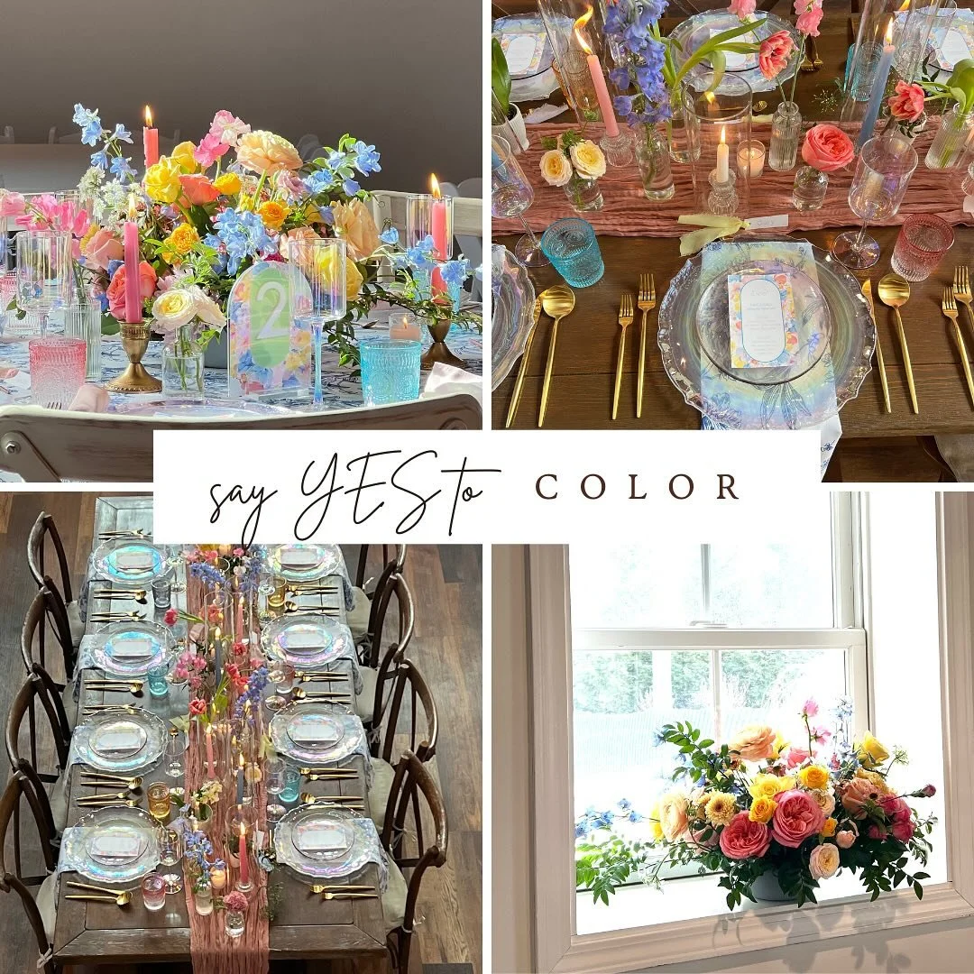 A recent collab with the always on pointe @bestwishesloudoun at the beautifully charming @halcyonwatsonloudoun allowed me to really get into my happy color place. There is something so joyful when a room is lit up with vivid fresh flowers, bam!

Venu