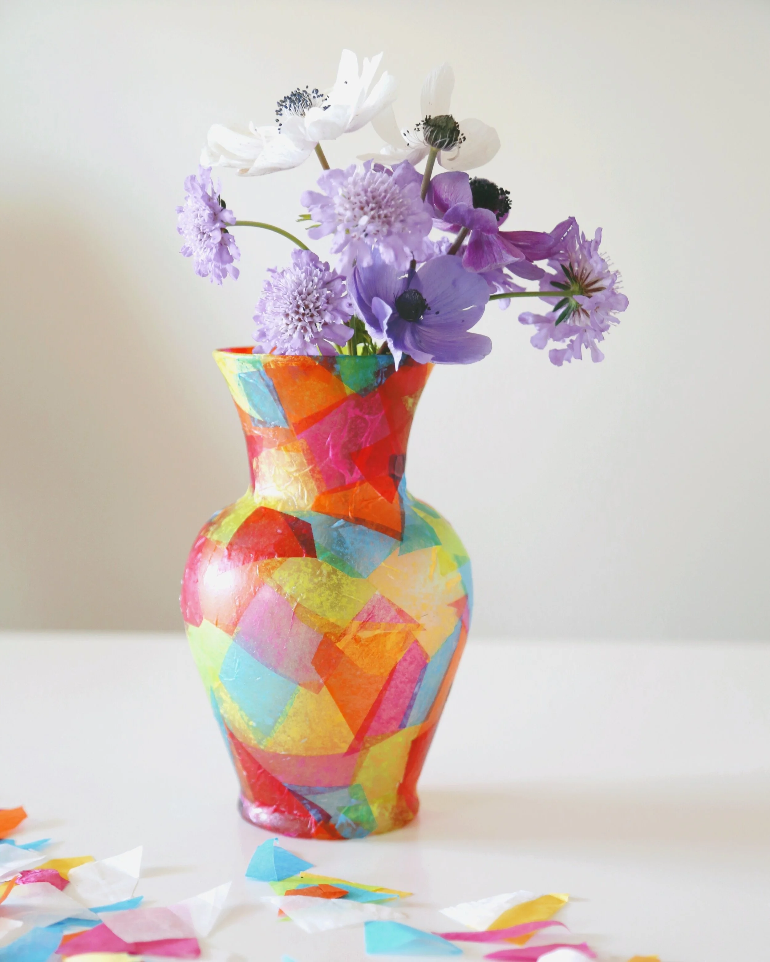 Tuesday Crafternoon: Tissue Paper Mache Vase