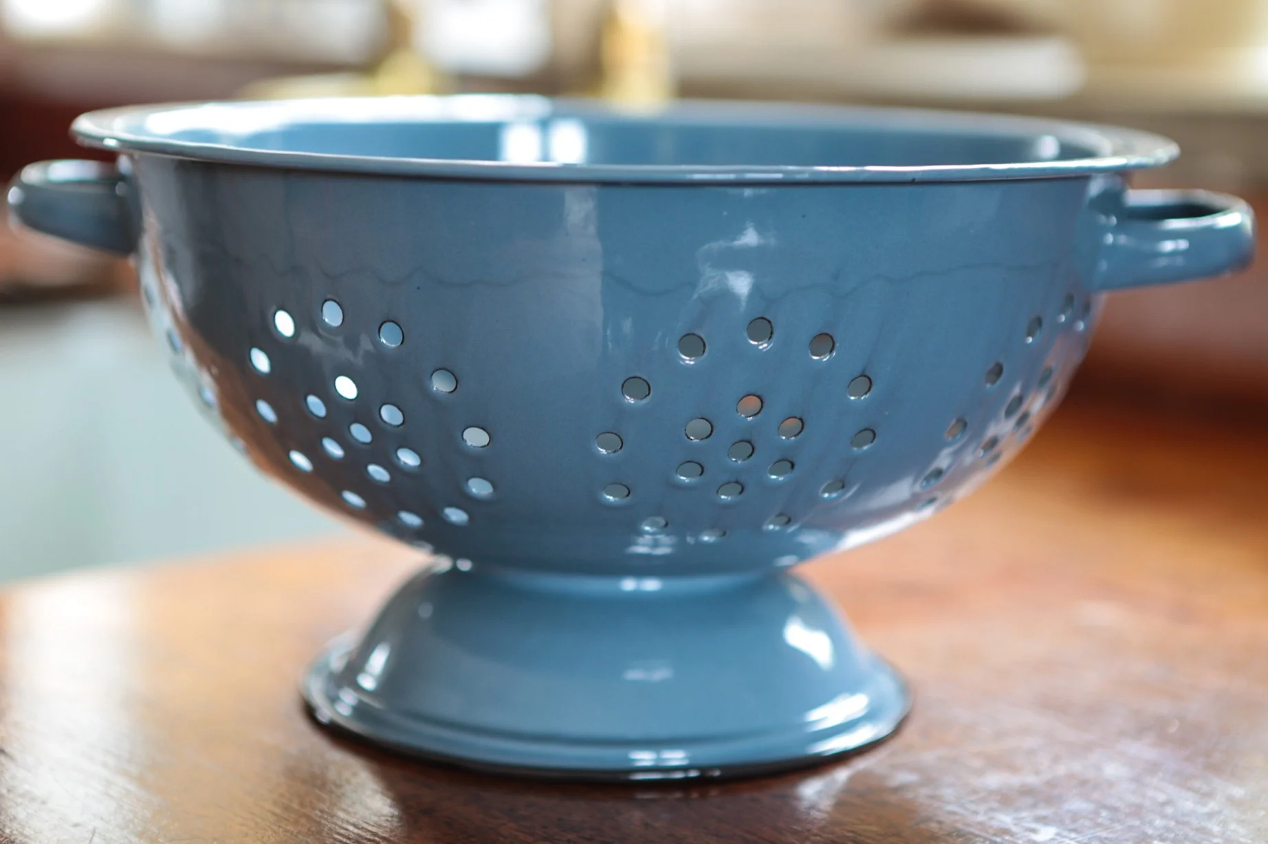 Blue Enamel Colander