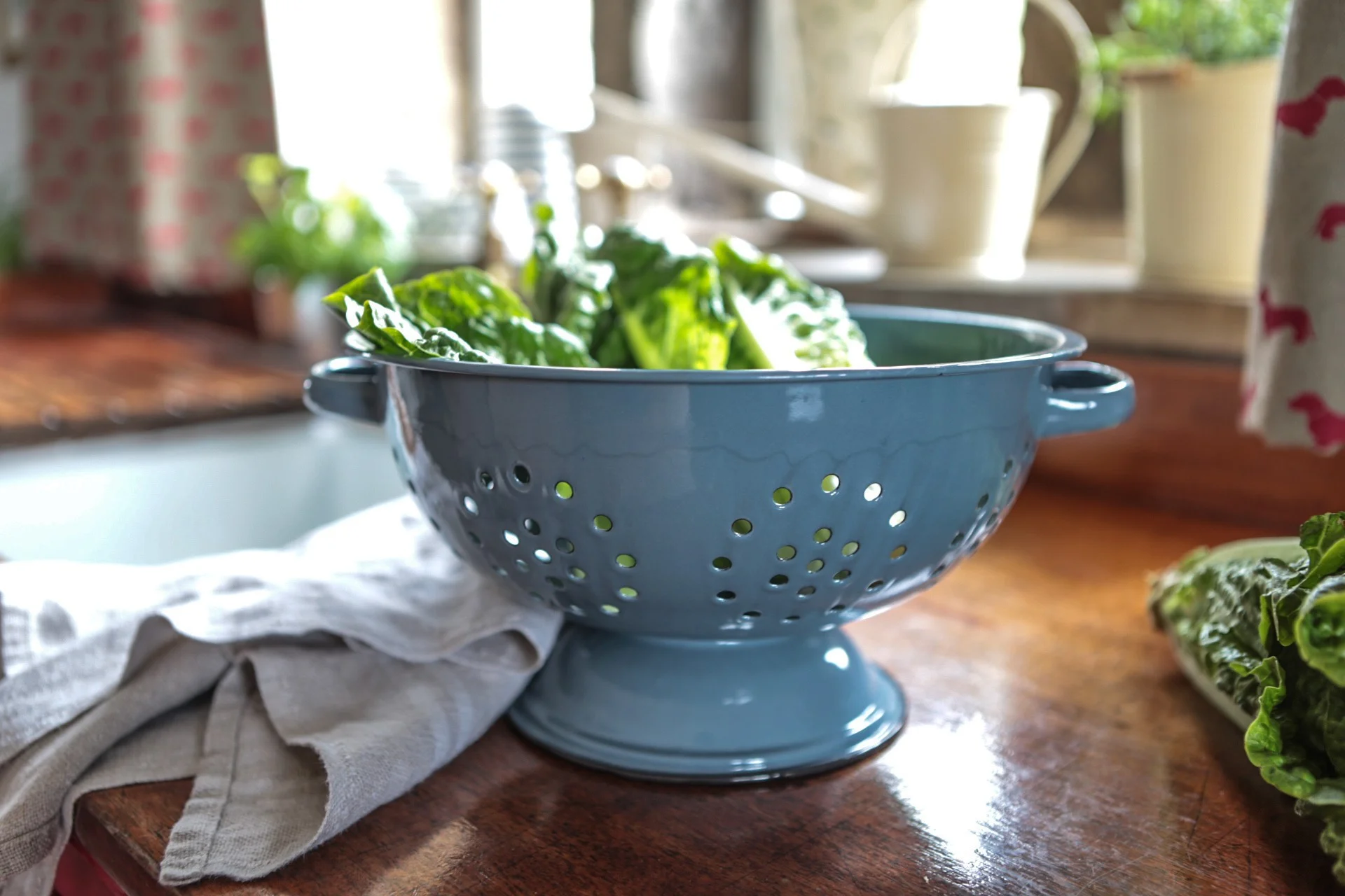 Blue Enamel Colander