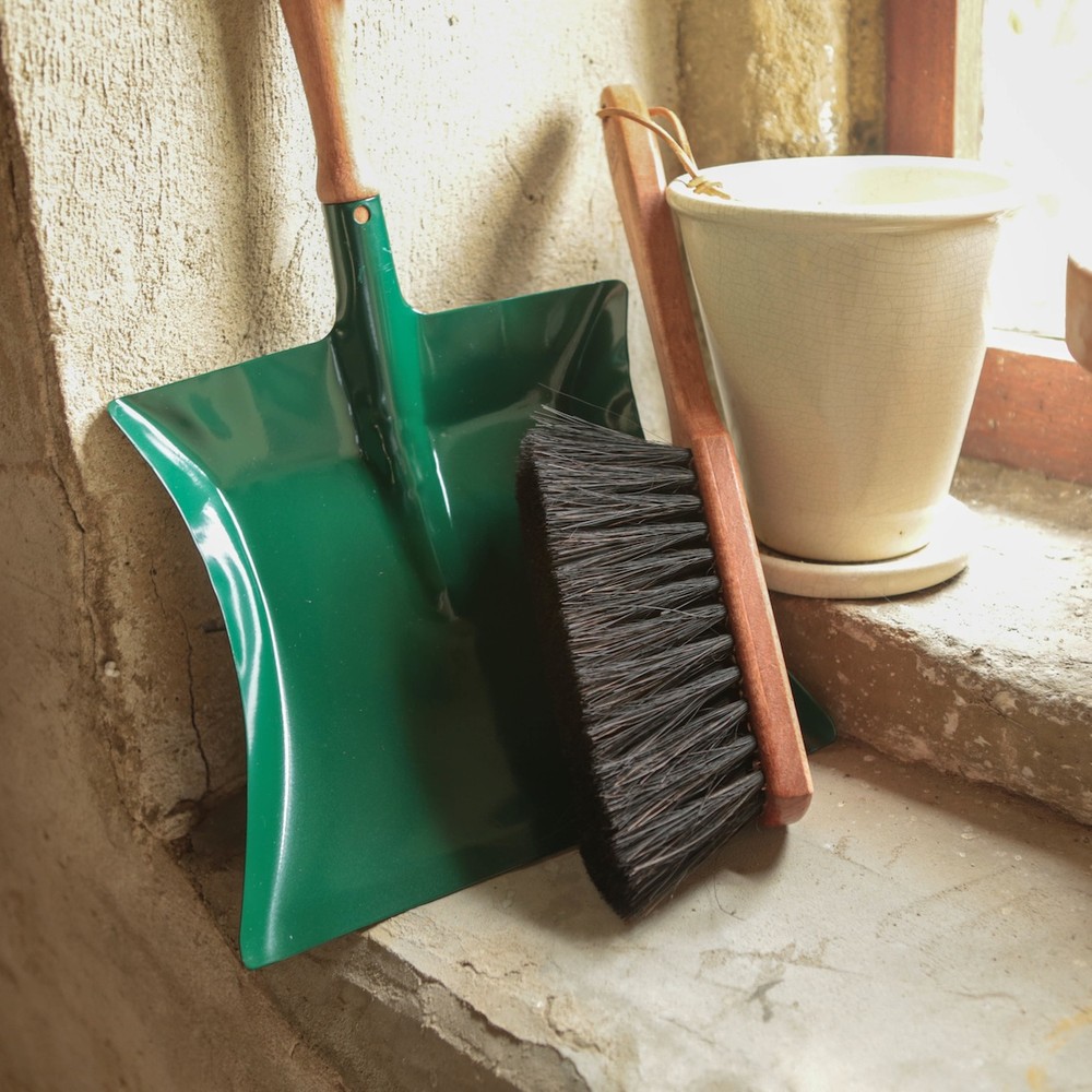 Redecker Green Dust Pan and Brush set