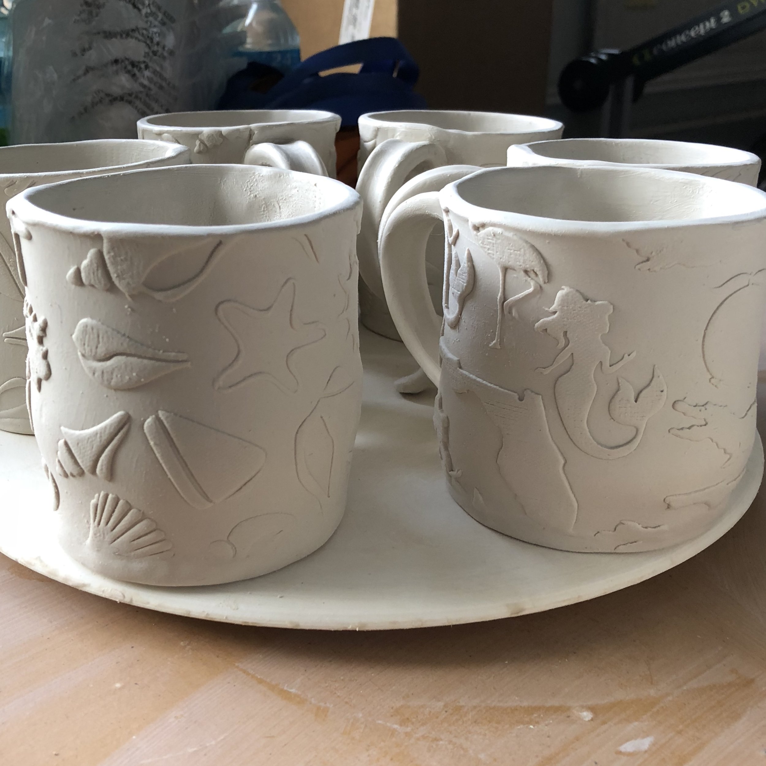 Textured Mugs — Pablo Island Pottery
