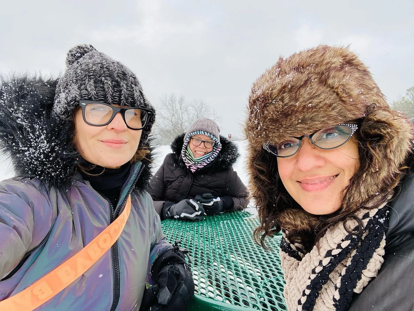 Snowshoe with this crew...