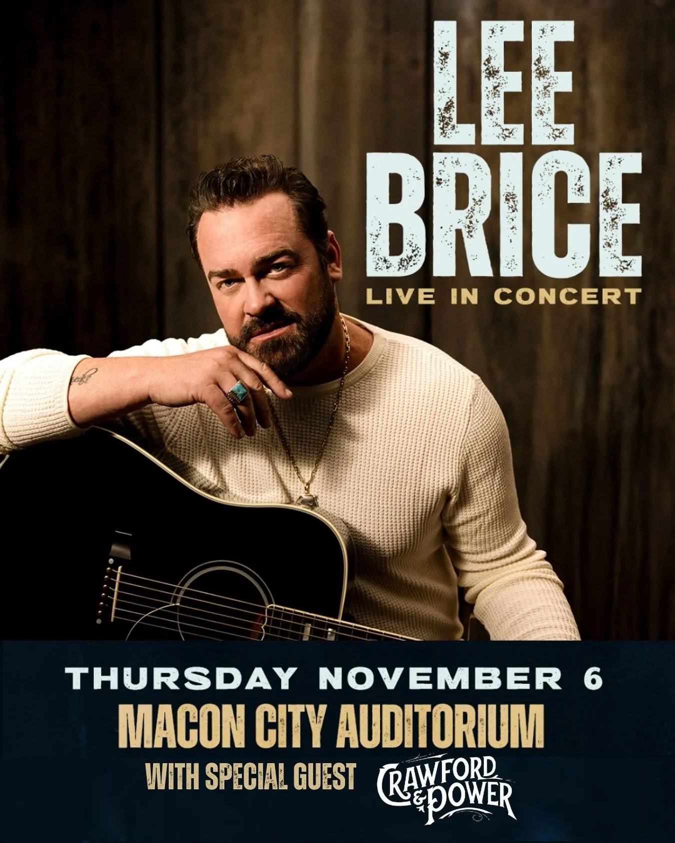 Thankful and excited for the opportunity to be back in Macon, GA w/ @leebrice next Thursday November 6th @maconcentreplex!