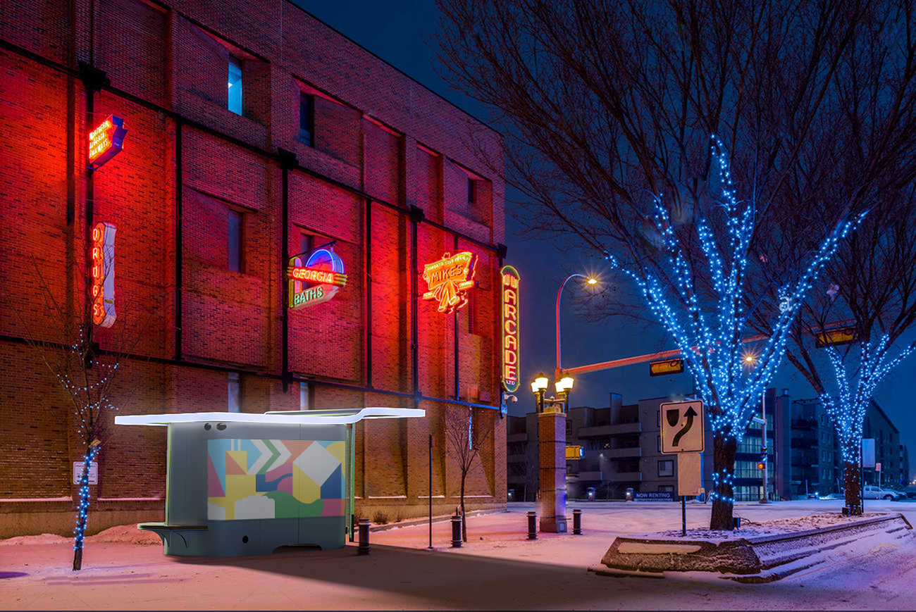  Our washroom situated on the corner of 104 Street and 104 Avenue, Downtown Edmonton. 