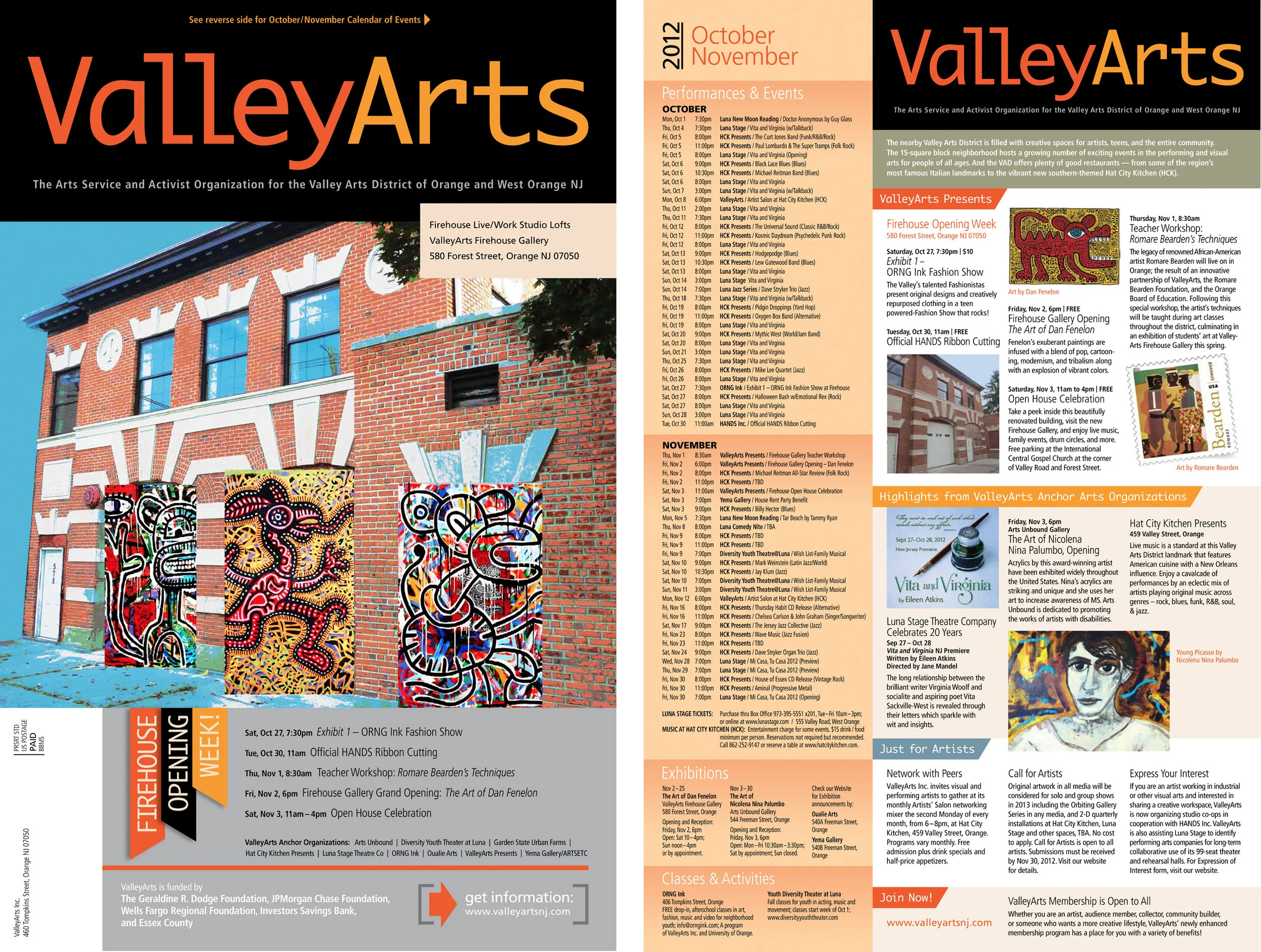  I managed production of a direct mail poster announcing the grand opening of the Valley Arts Firehouse Gallery. 