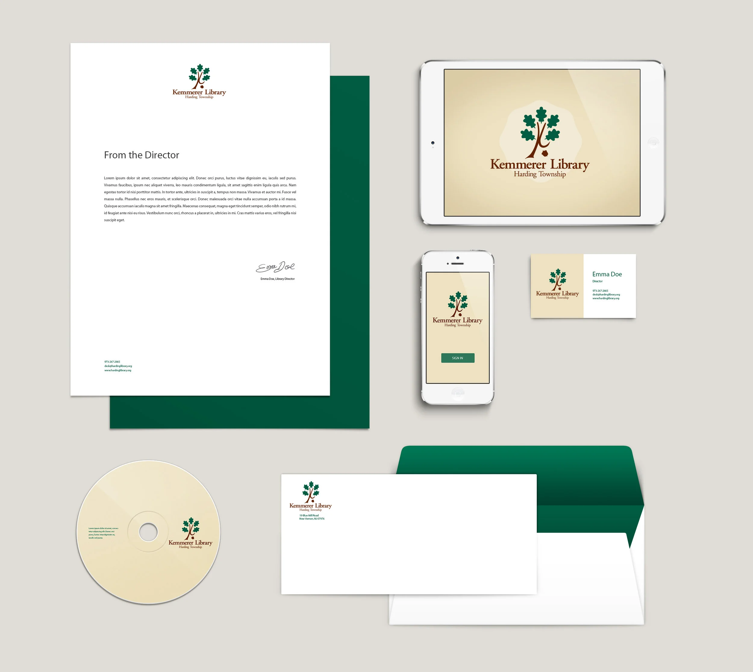  Logo and brand elements for the Kemmerer Library 