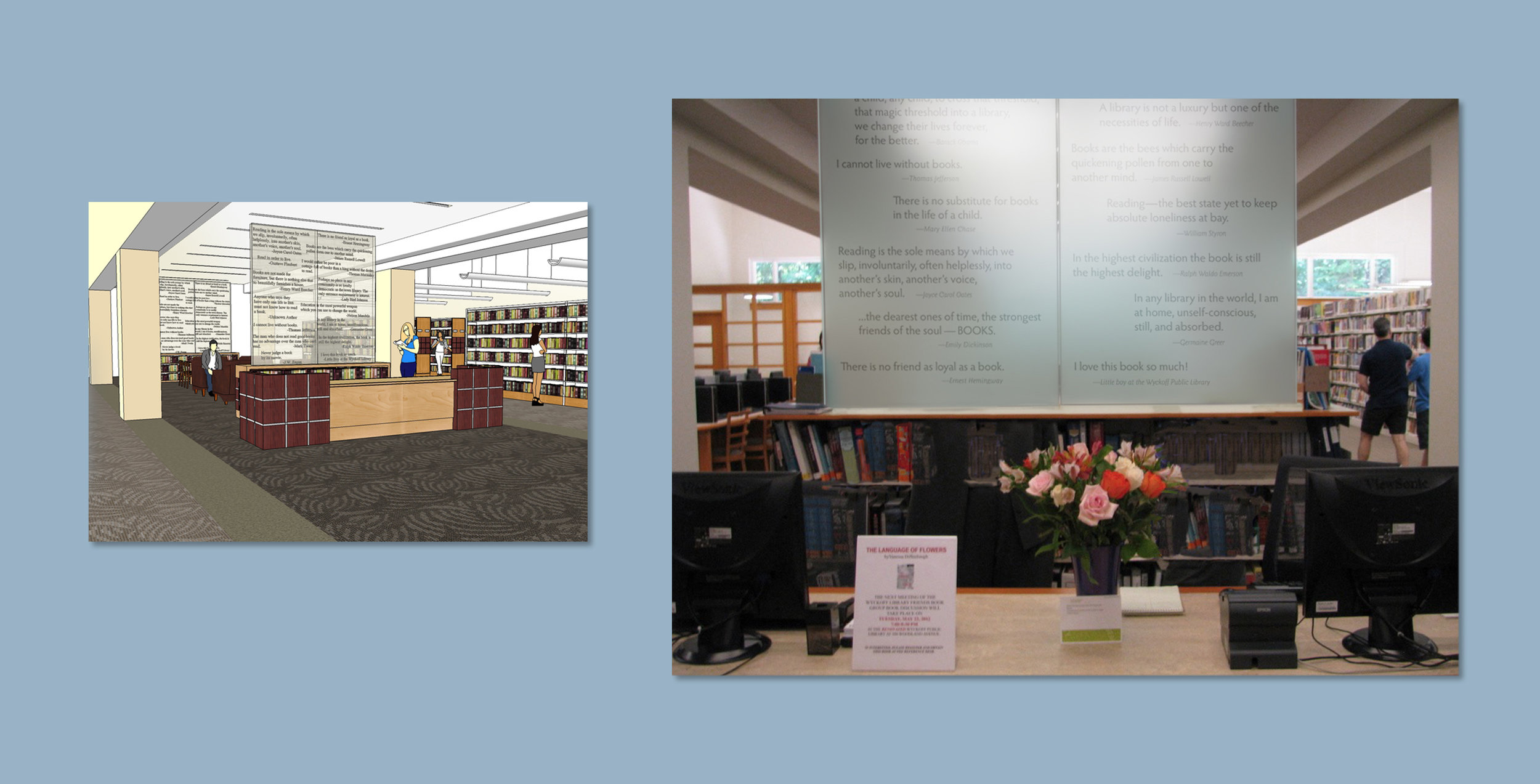  Graphic design of decorative architectural panels for the Wyckoff Public Library 