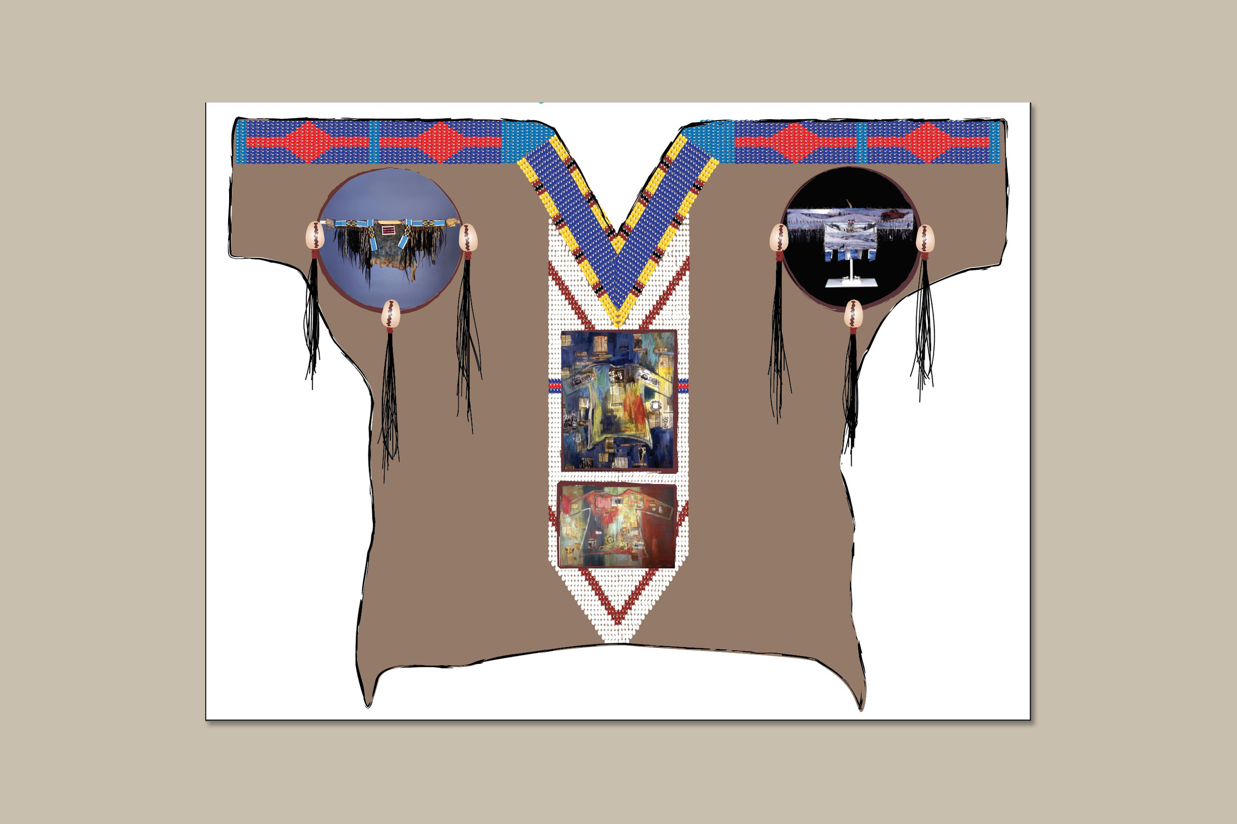  I designed this “Make-your-own War Shirt” kids’ activity with gallery scavenger hunt and project ideas on the back, to accompany an exhibition of artwork by Jaune Quick-To-See-Smith. 