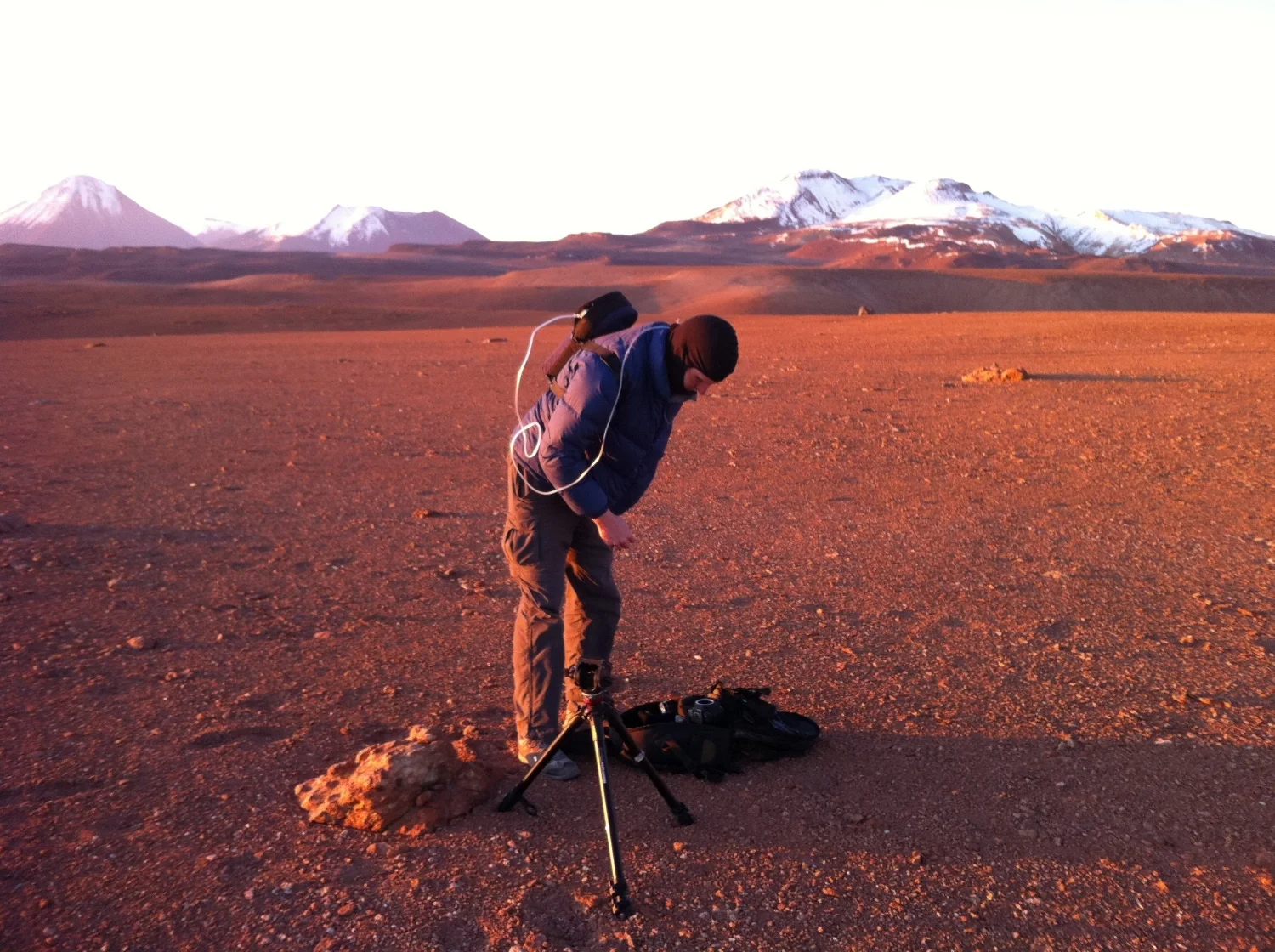 Nils setting up a time lapse