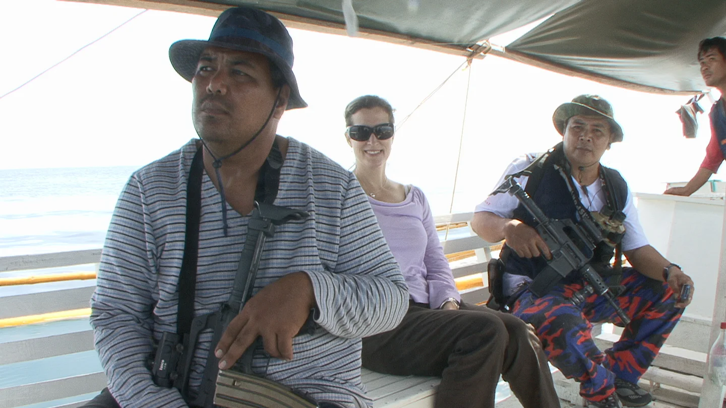 Sigal and her bodyguards