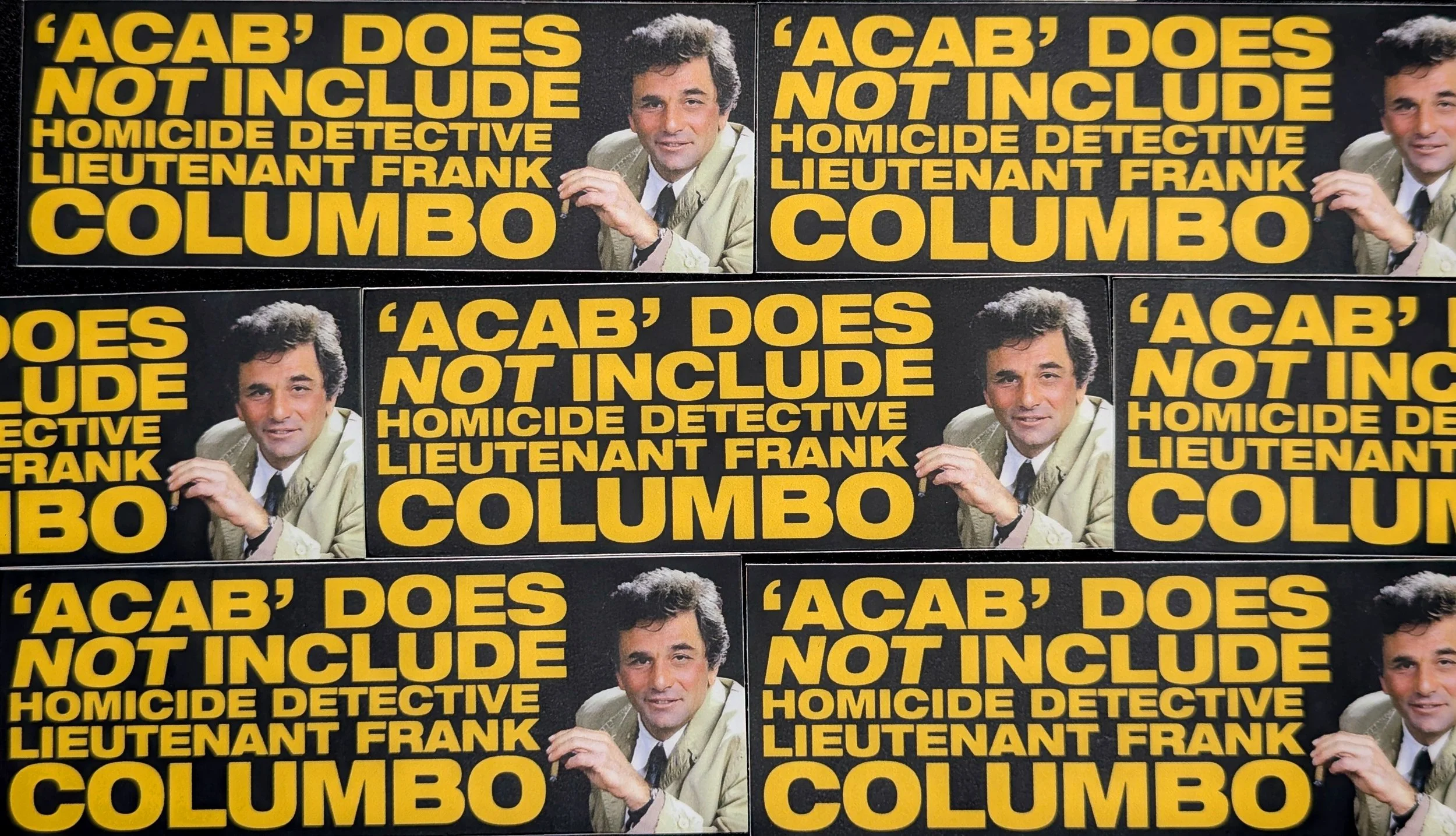 Columbo Sticker ACAB Except for Columbo vinyl sticker — Artness! by Justin Brown
