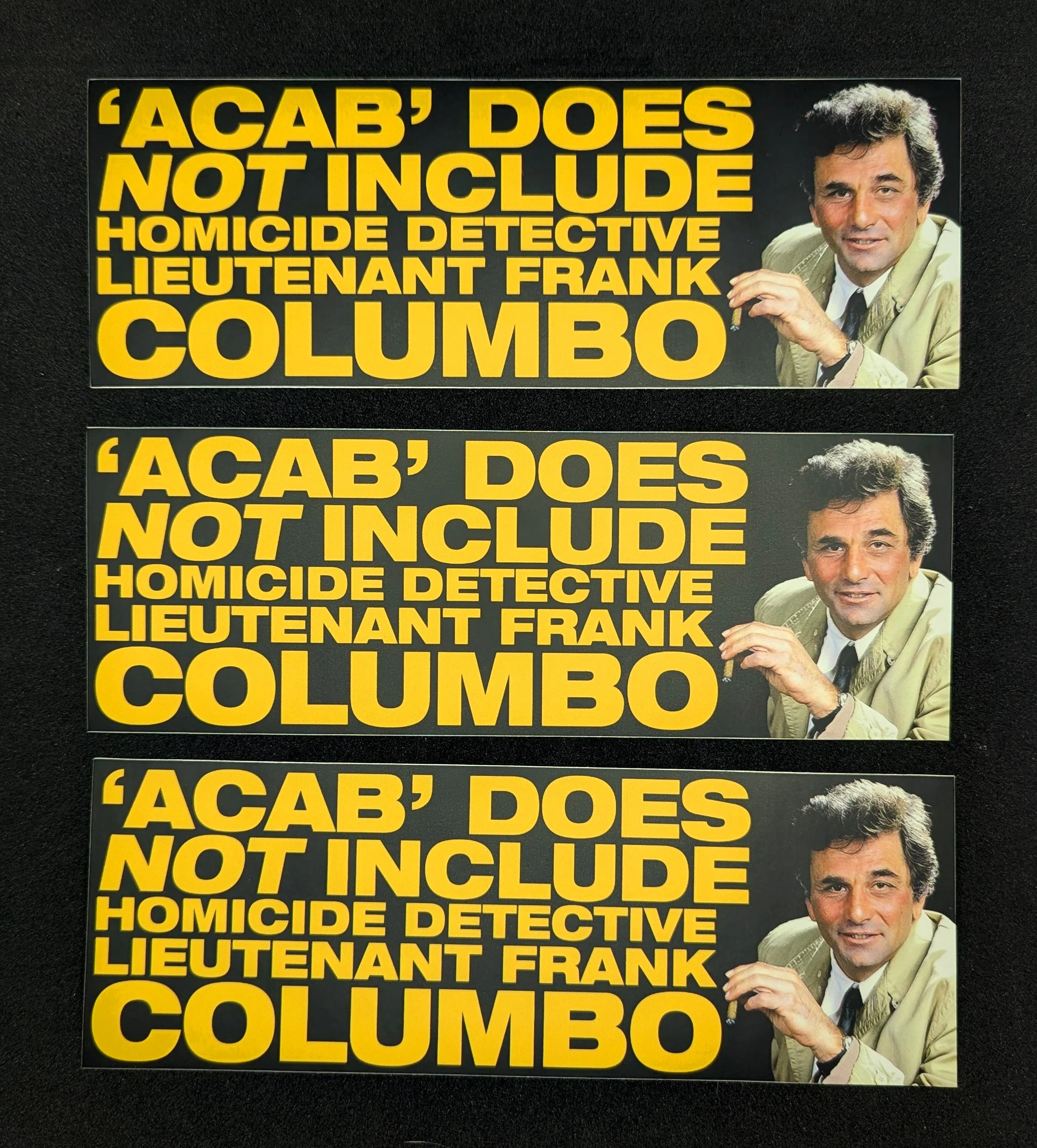 Columbo Sticker ACAB Except for Columbo vinyl sticker — Artness! by Justin Brown