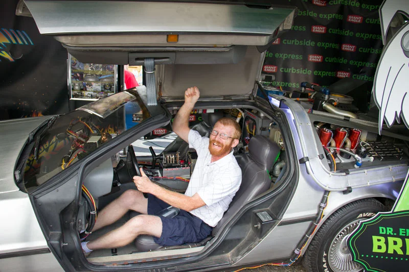 The car used in the Back to the Future films. Pittsburgh Pickle festival