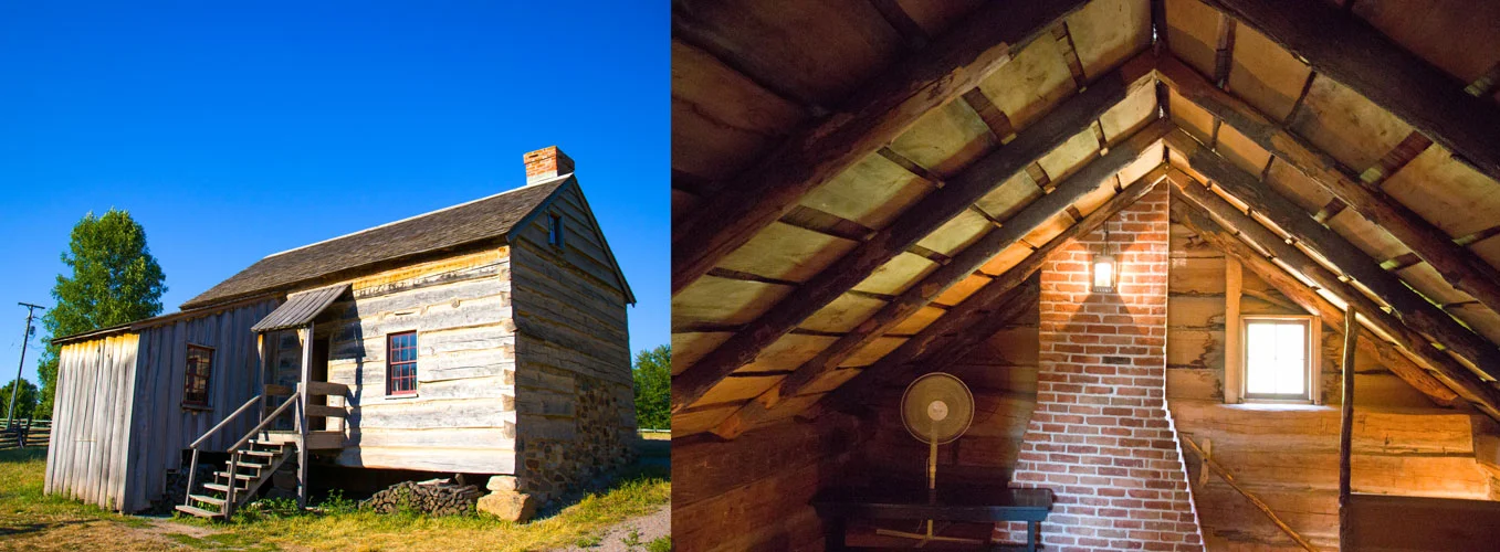 Exact replica of the Smith family home where Joseph claimed the angel Moroni visited him. I find it difficult to believe that an angel lit up the house for an entire night without anyone else in the house waking up.