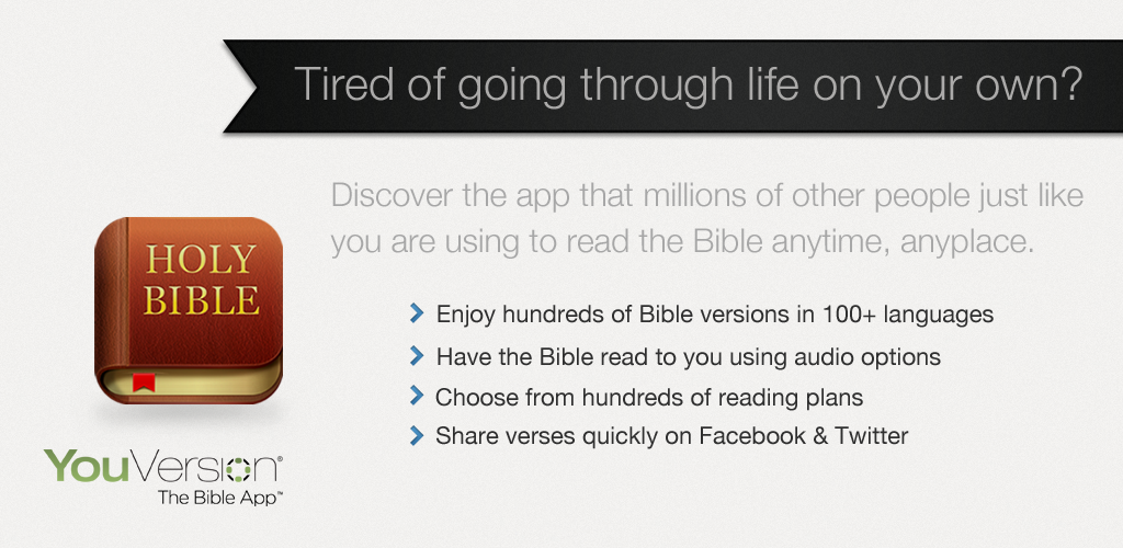 The YouVersion Bible App, available on most phone platforms, is a great way of staying in God’s word and you can even set reminders to read at a specific time every day.