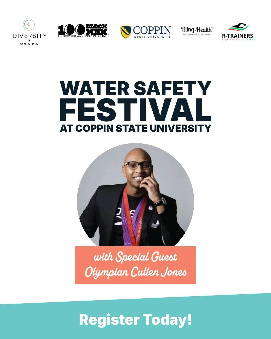 We&rsquo;re excited and honored to welcome Olympian @cullenjones as a special guest at the upcoming Water Safety Festival at Coppin State University on June 13.

As a four-time Olympic medalist, water safety advocate, and member of the Diversity In A