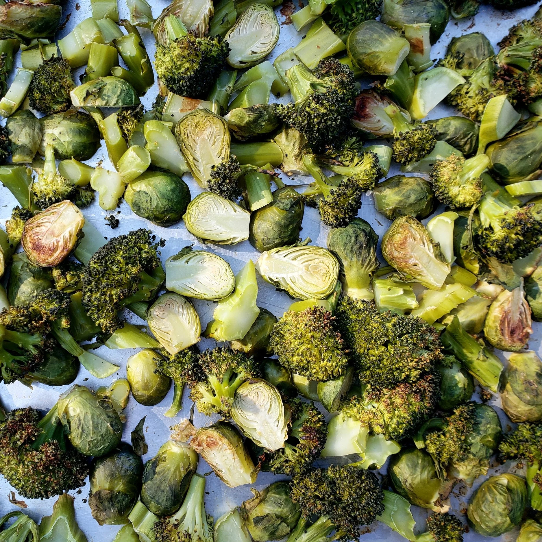 Roasted Broccoli &amp; Brussels Sprouts | Sheet Pan Prep