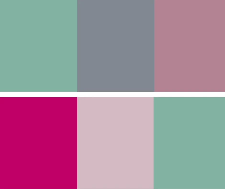Two different colors schemes from my style guide. I use this in different ways for my website, social posts and printables.