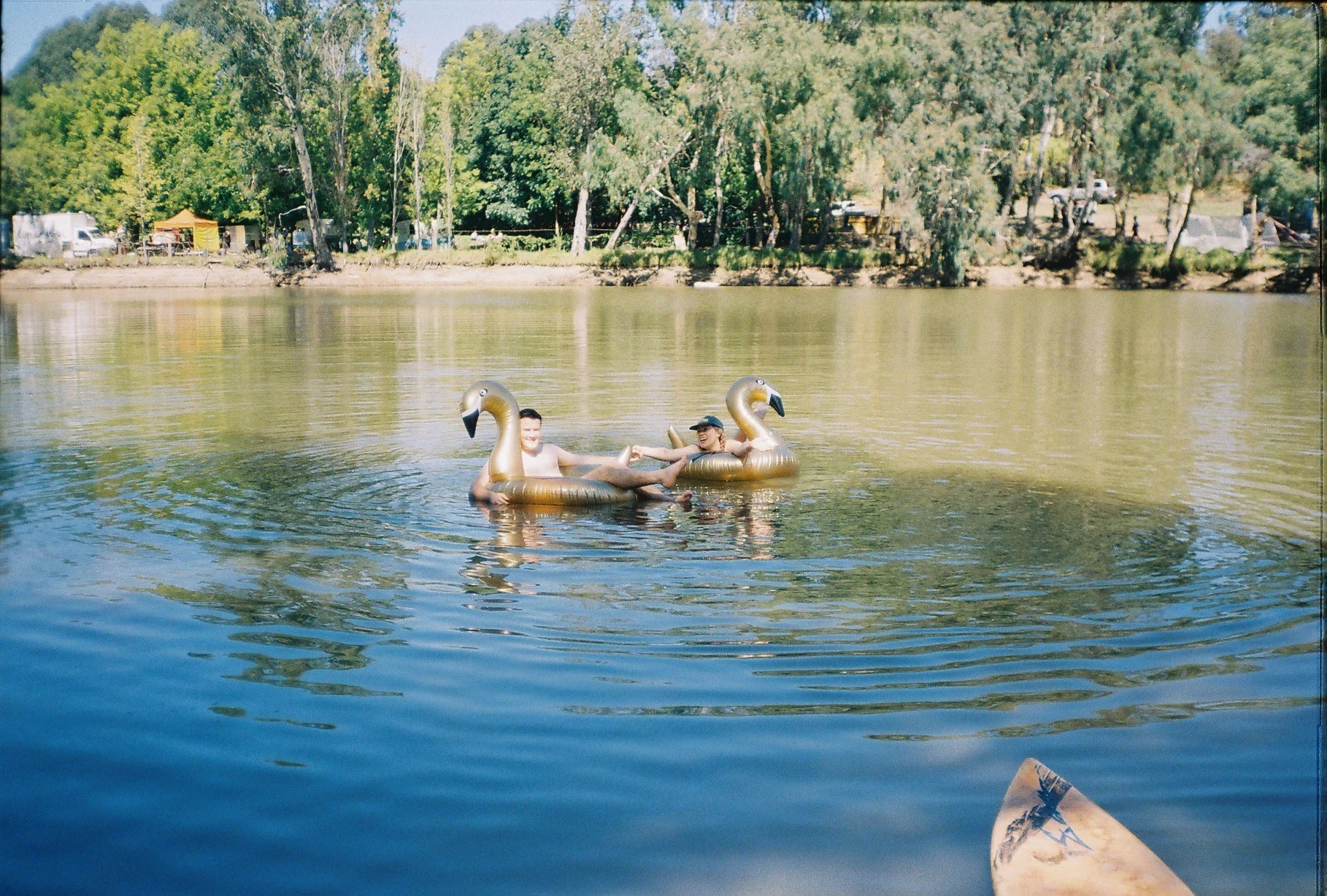 Swimming in dam (photo by Emma Stokes)