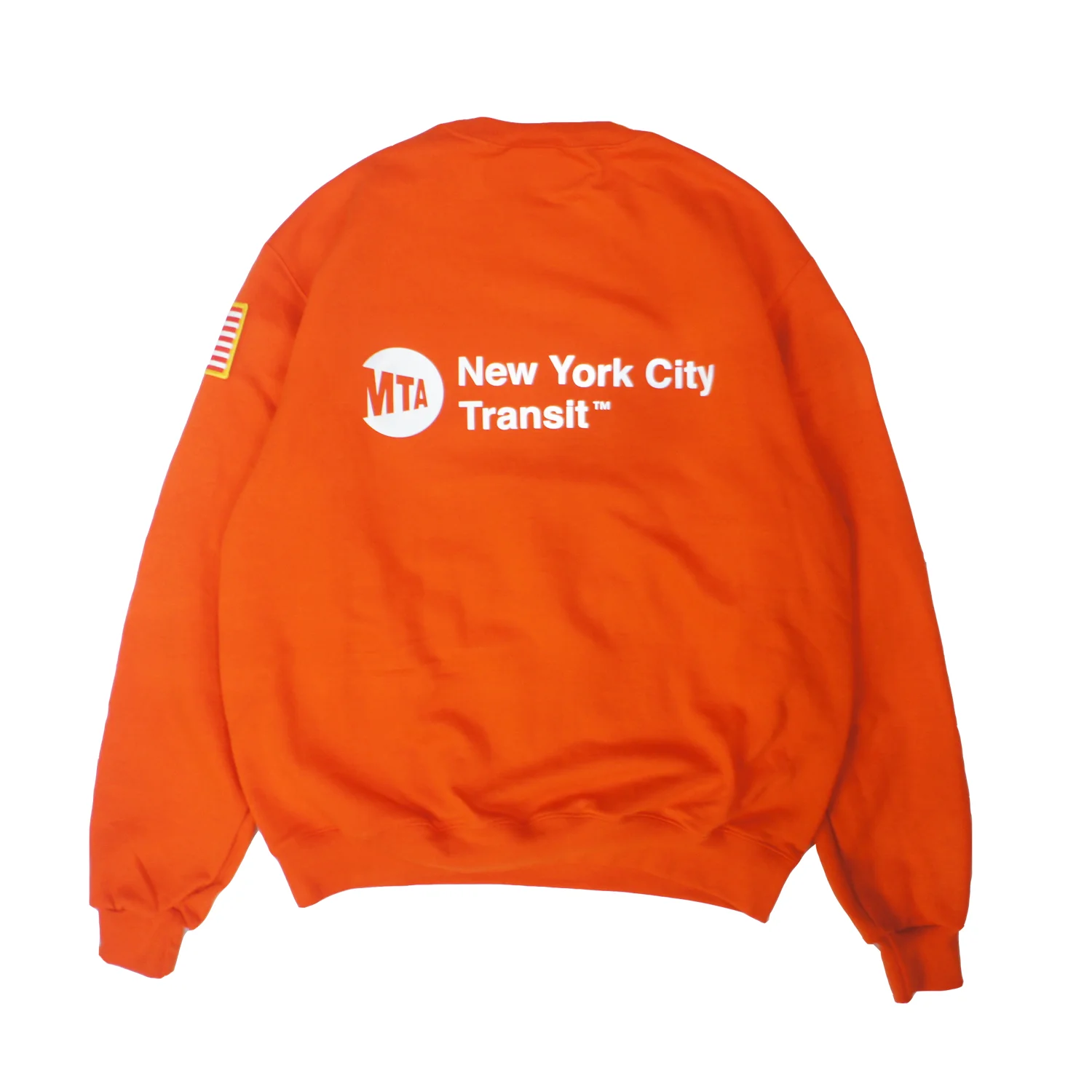 The MTA Overtime Safety-Orange Champion Crewneck Sweatshirt — An 