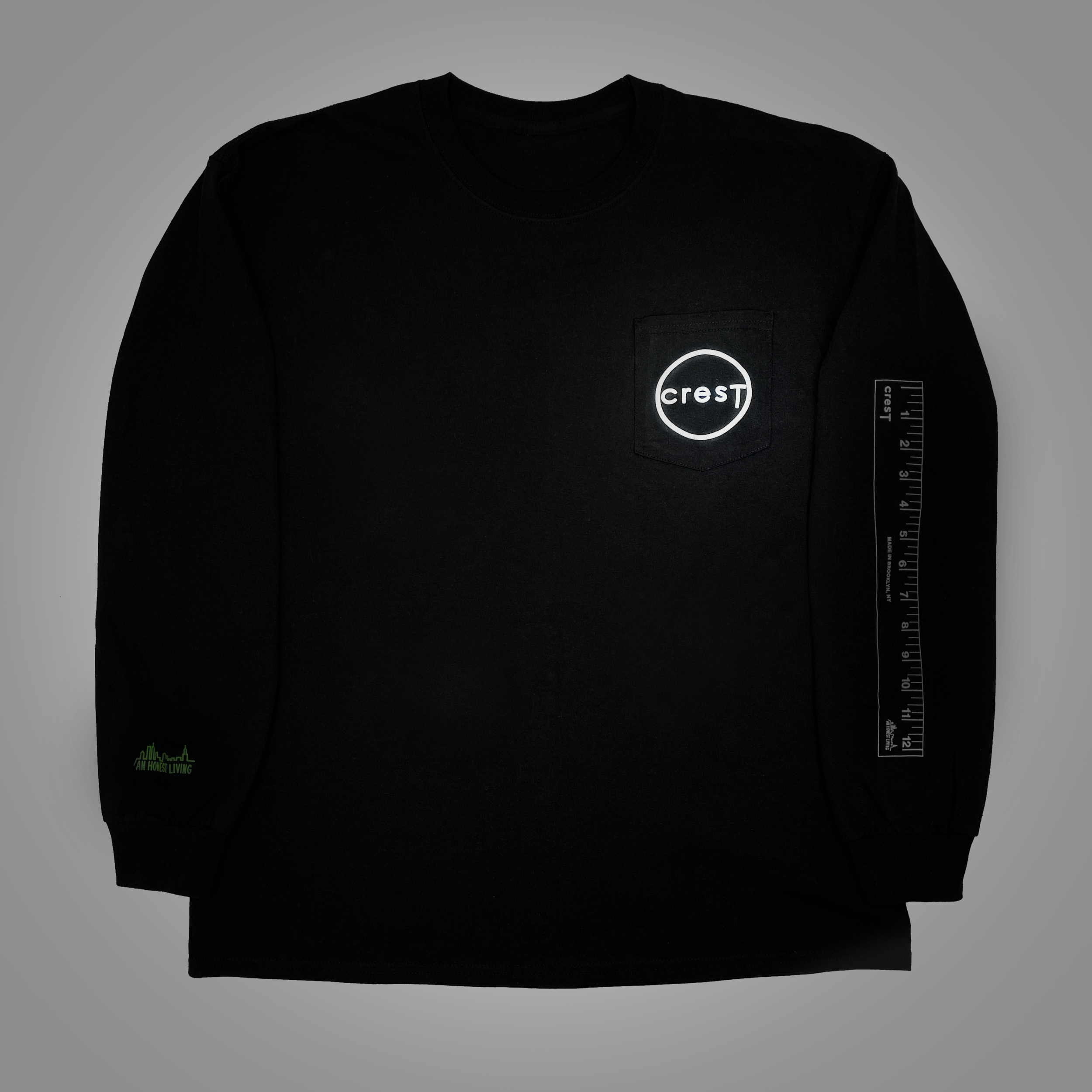 The Crest Hardware™ 'Golden Ruler' 3M Black L/S Tee® — An Honest