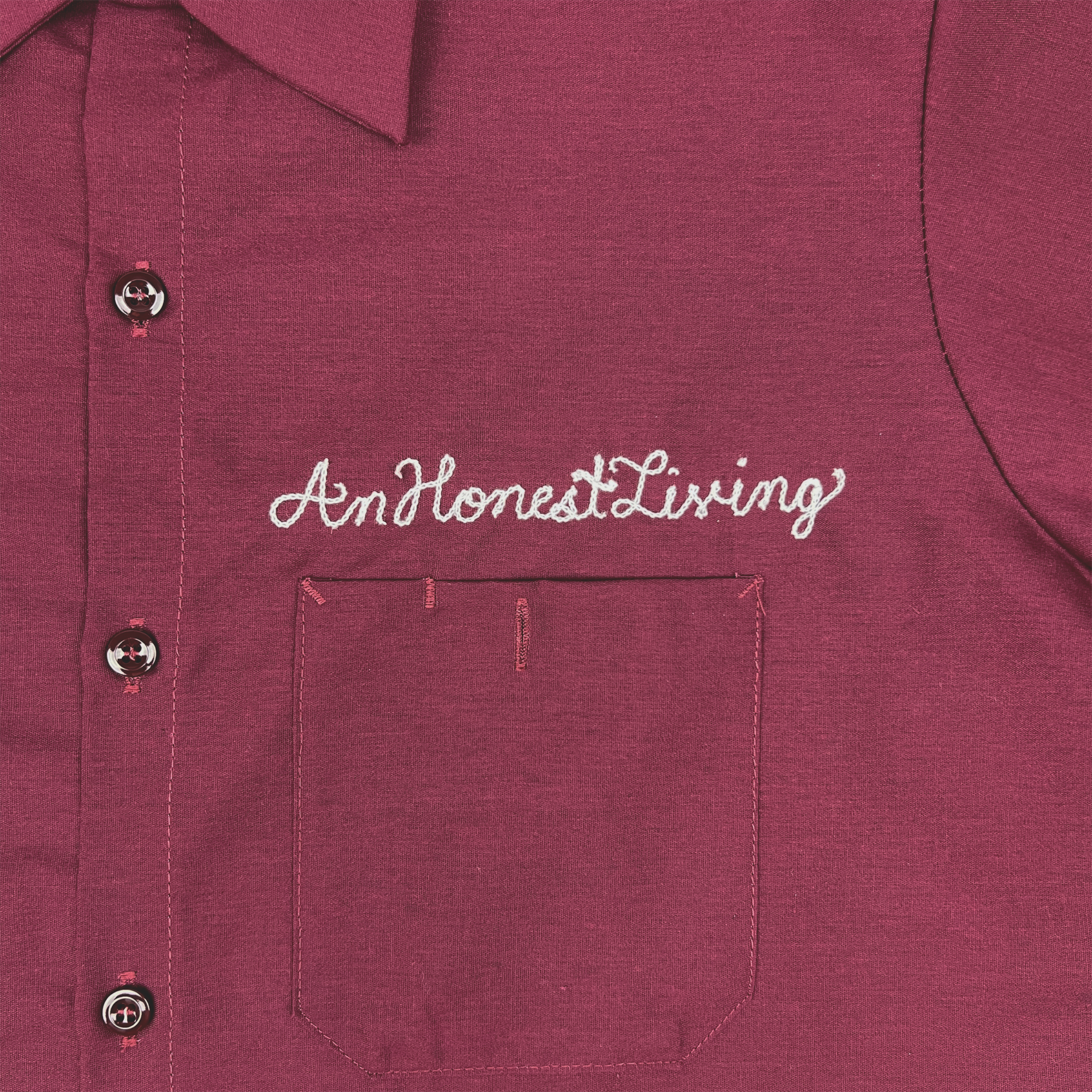 The Almeda Club Classic Maroon 'Member' Work Shirt — An Honest Living™