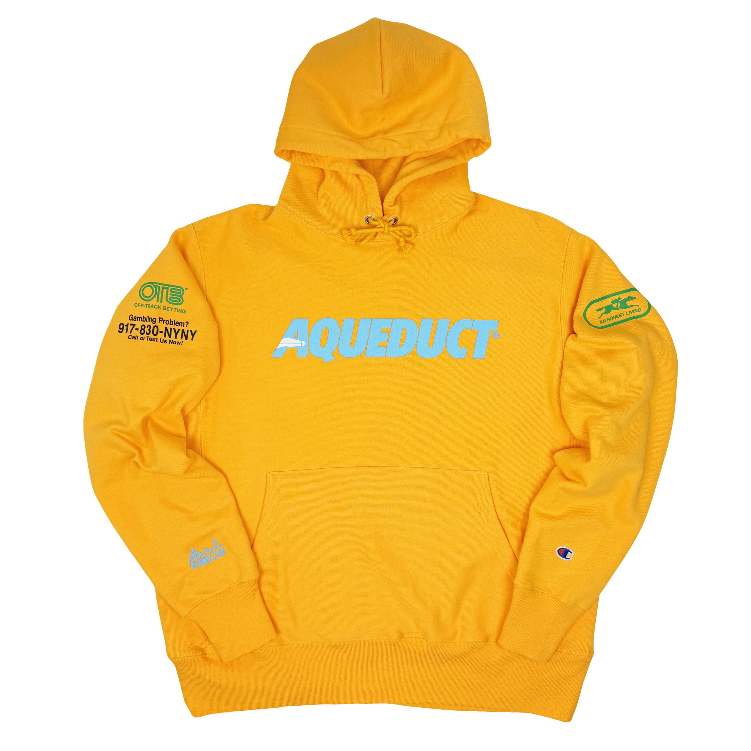 The Aqueduct™ X Off-Track Betting™ Reverse Weave Gold Champion Hoodie®