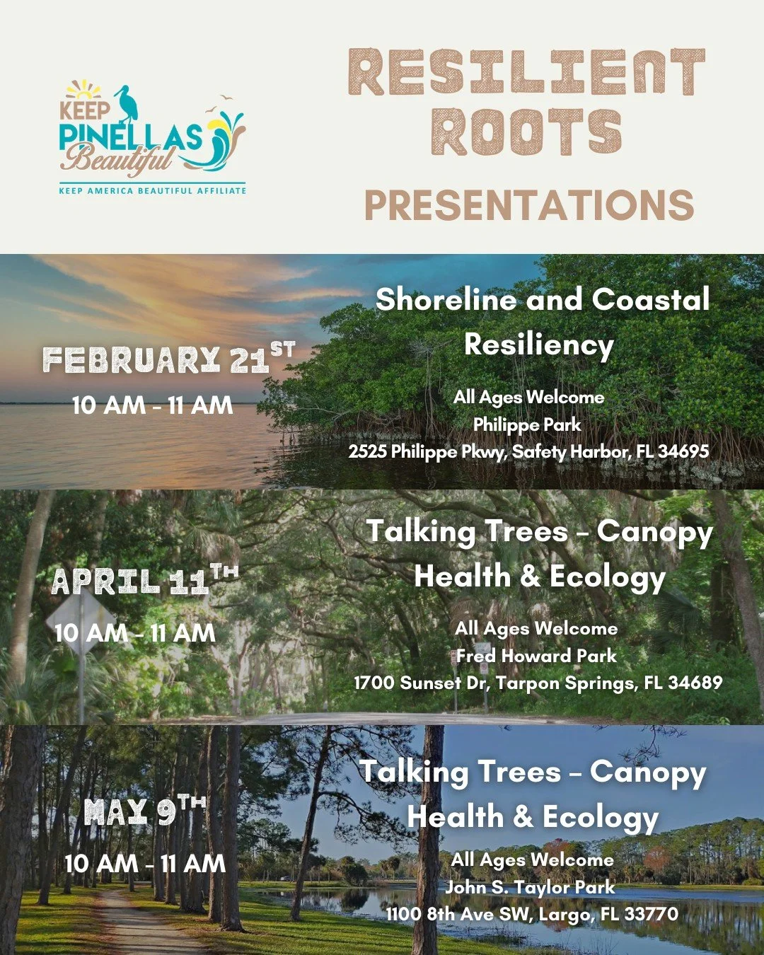 Hurricanes Helene and Milton wreaked havoc on our Pinellas communities in so many ways, one of which was the devastating loss of many of our native trees. 

Join us at one of our upcoming Resilient Roots presentations to learn the benefits of having 