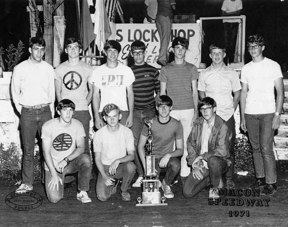 team photo at Macon Speedway, 1971.  