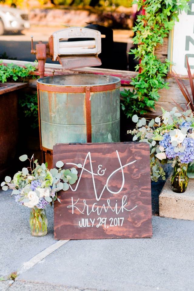 A-frame wedding sign