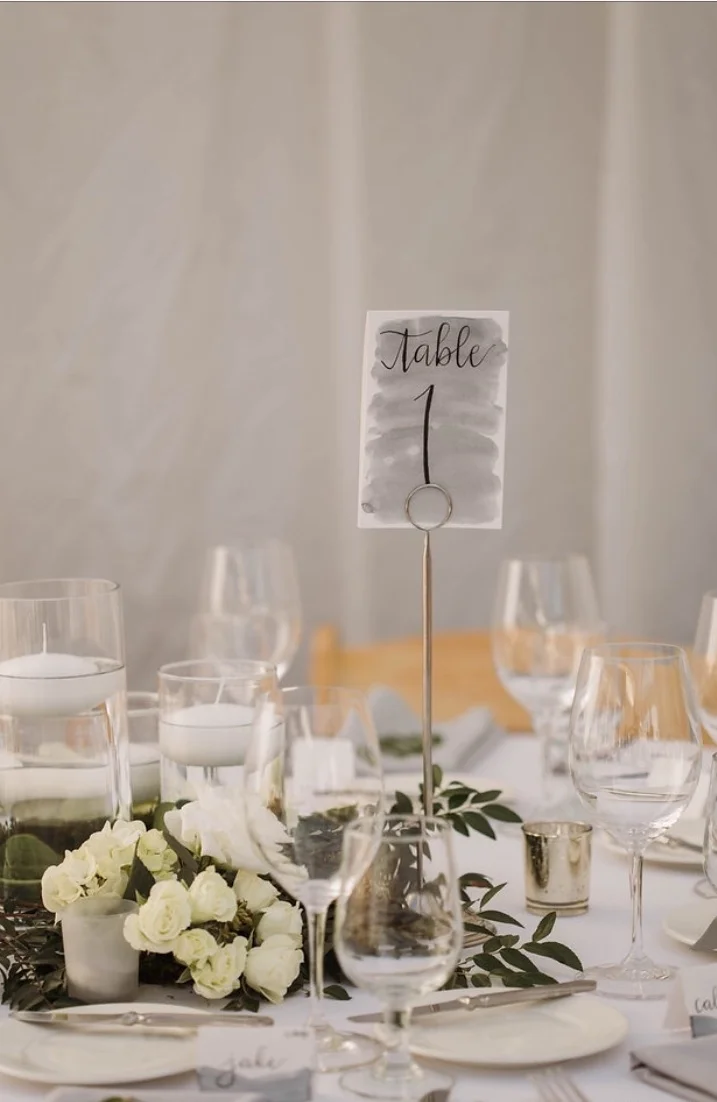 Watercolor table number