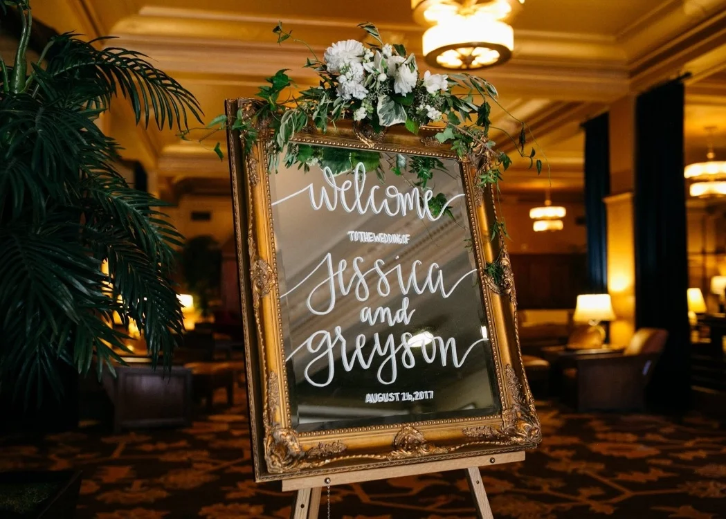 Mirror welcome sign
