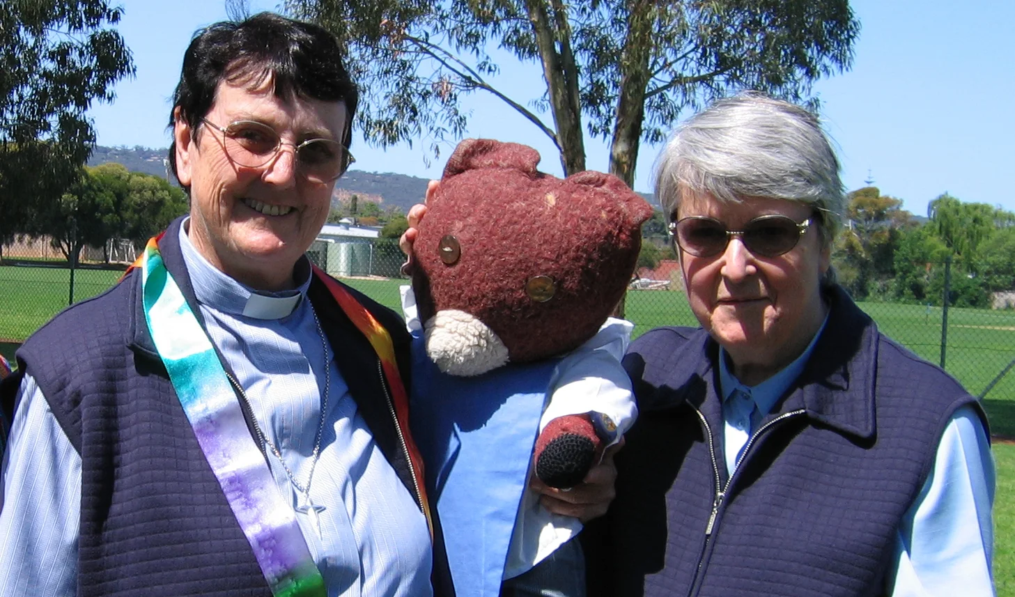 Sr Patricia, Br Edward Bear and Sr Juliana at the blessing of pets.