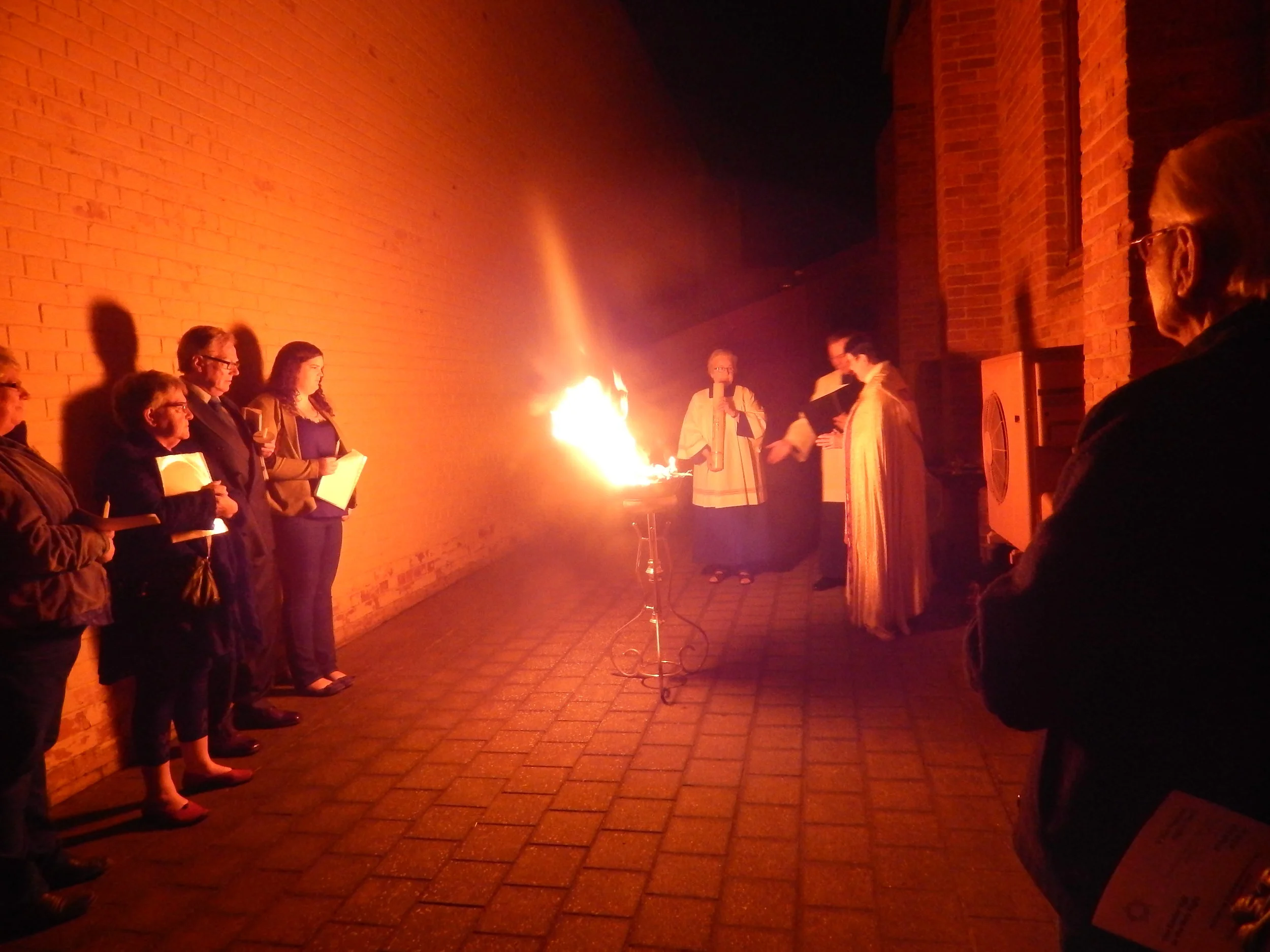  Sr Juliana lighting the New Fire at Easter 