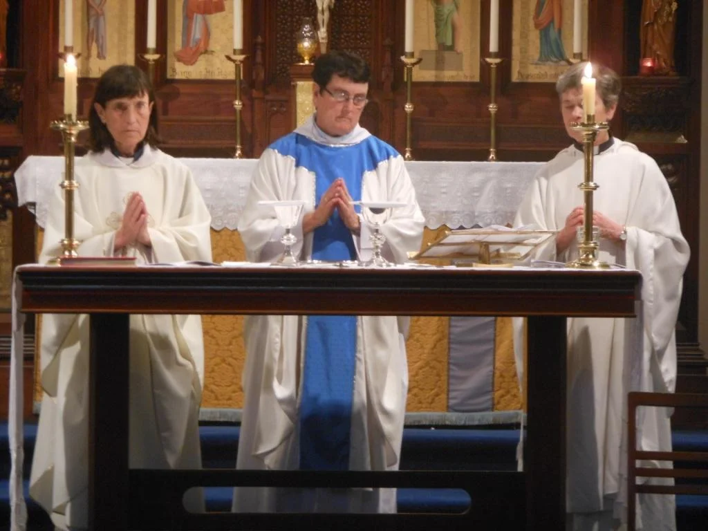  Sr Juliana's 20th anniversary of priesting, with Joan Claring Bould and Susan Straub. 